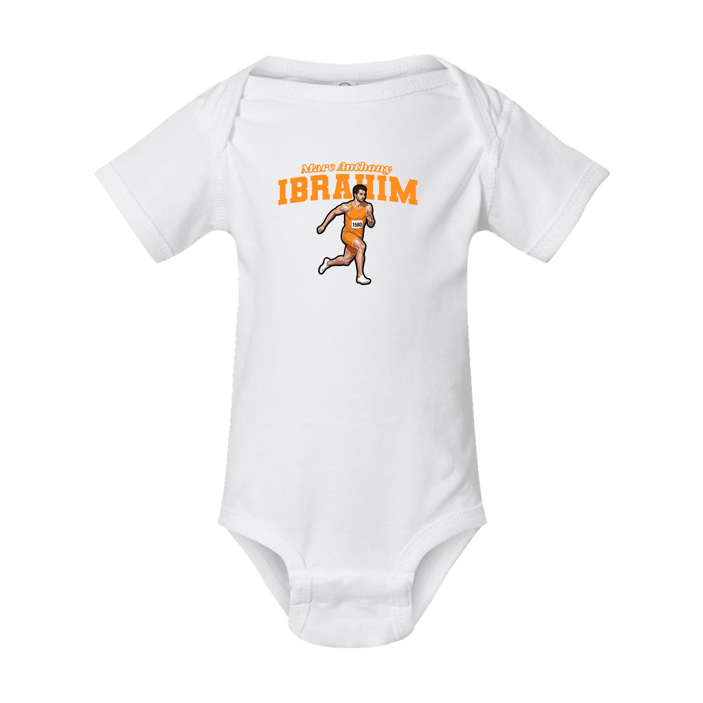 Baby Onesie — Name Arch in White