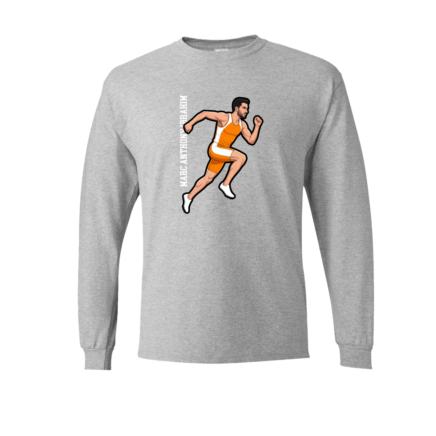Long Sleeve Tee — Name Vertical in Grey