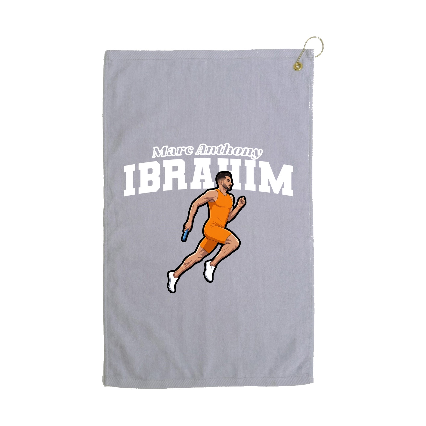 Golf Towel — Name Arch in Grey