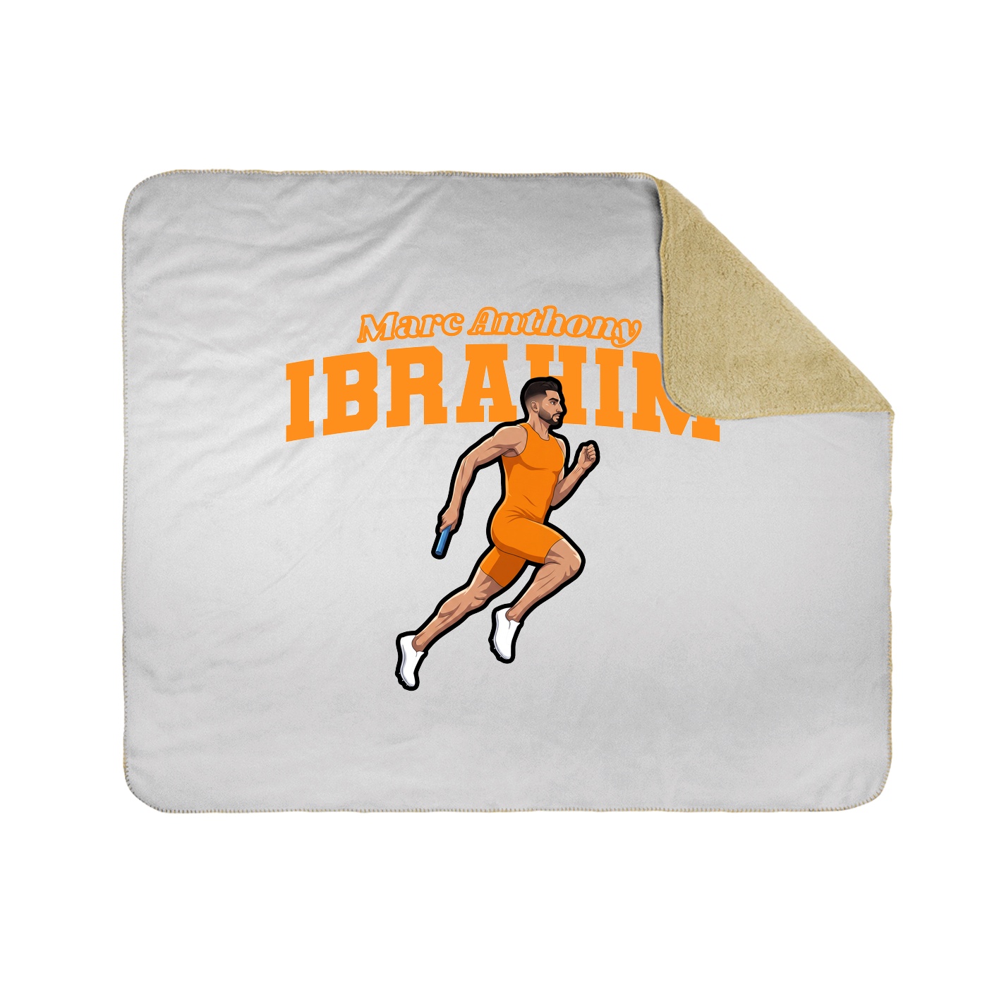 Throw Blanket — Name Arch in White