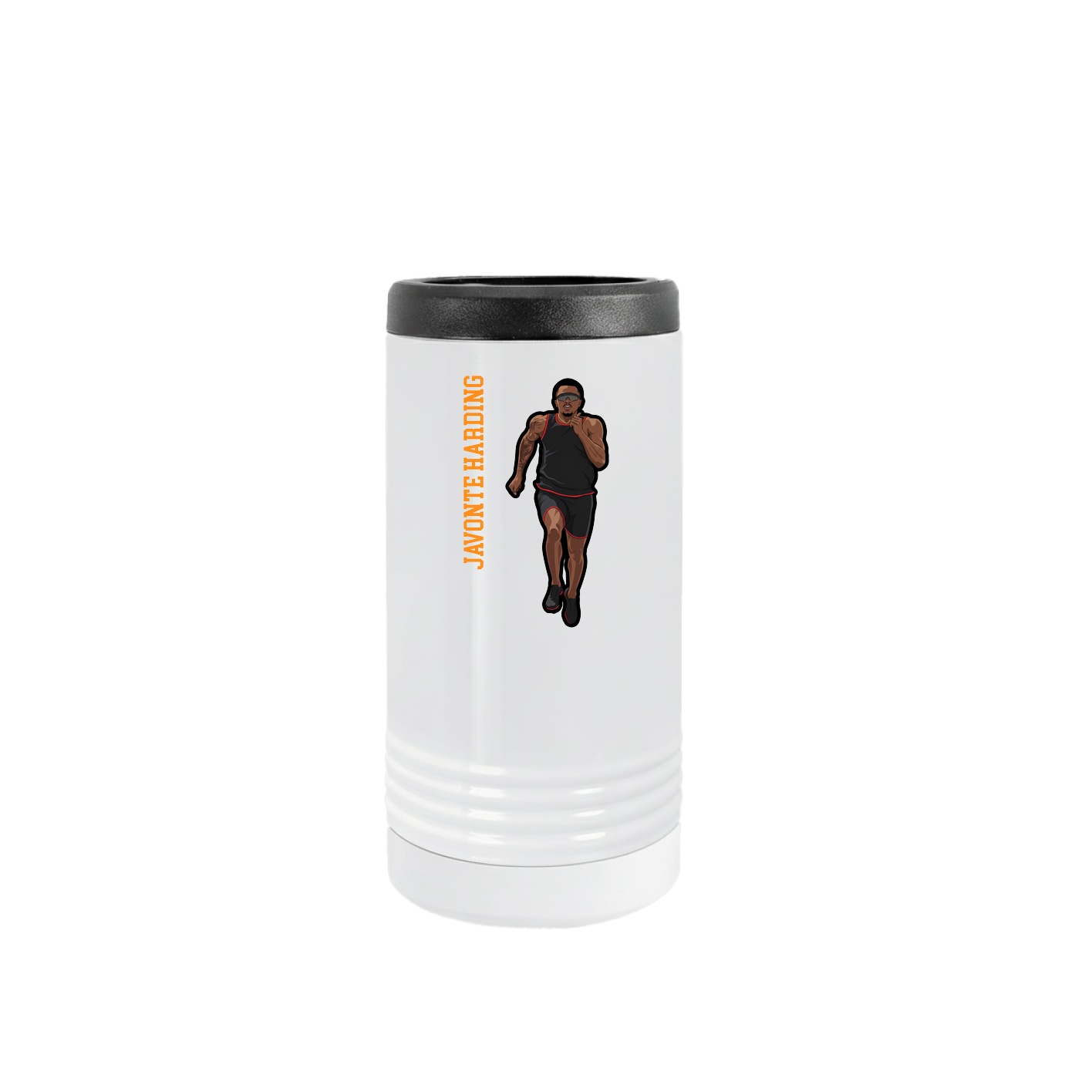 Slim Beverage Holder — Name Vertical in White