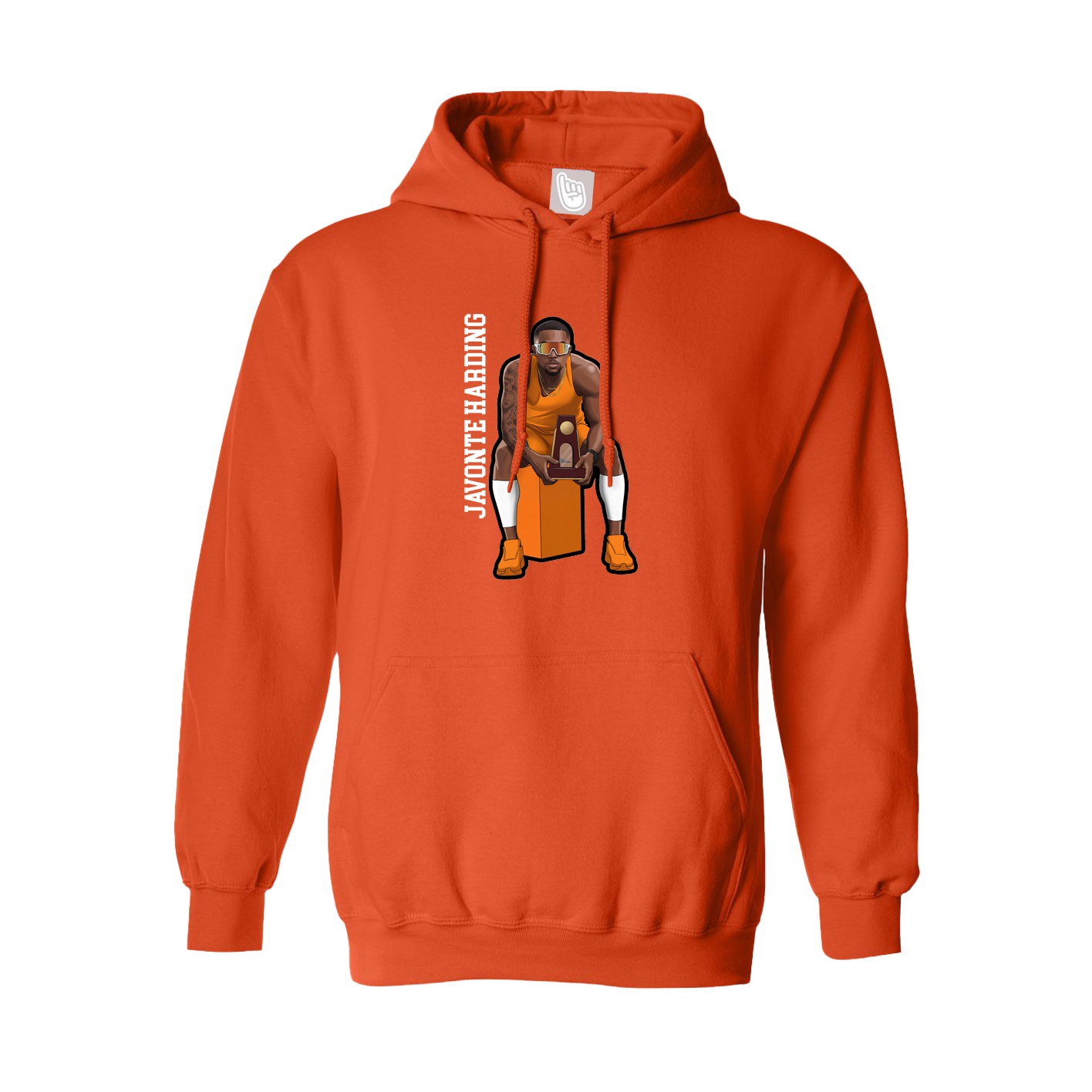 Hoodie — Name Vertical in Orange