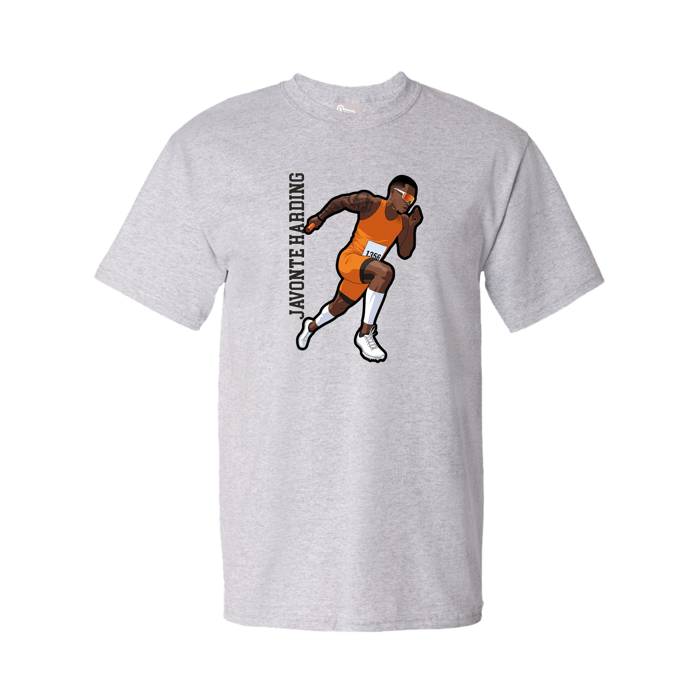 Youth Tee — Name Vertical in Grey
