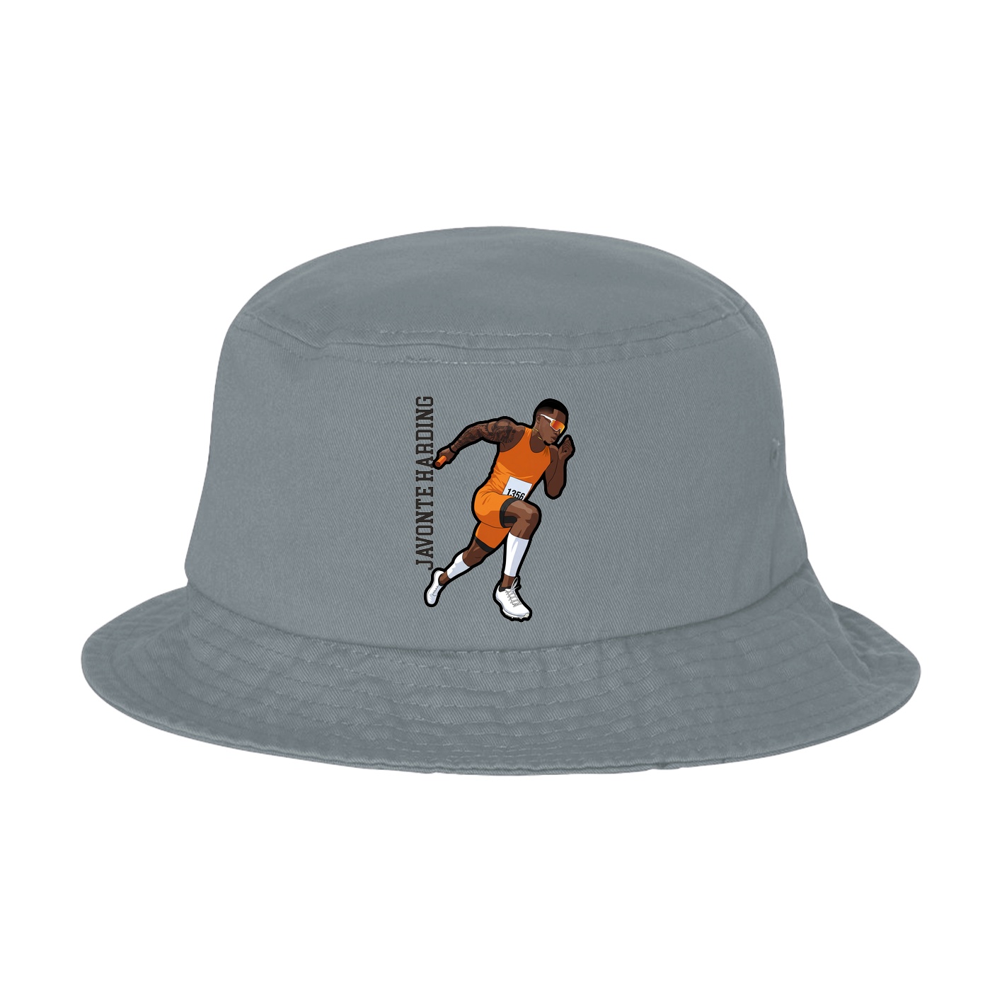 Bucket Cap — Name Vertical in Grey
