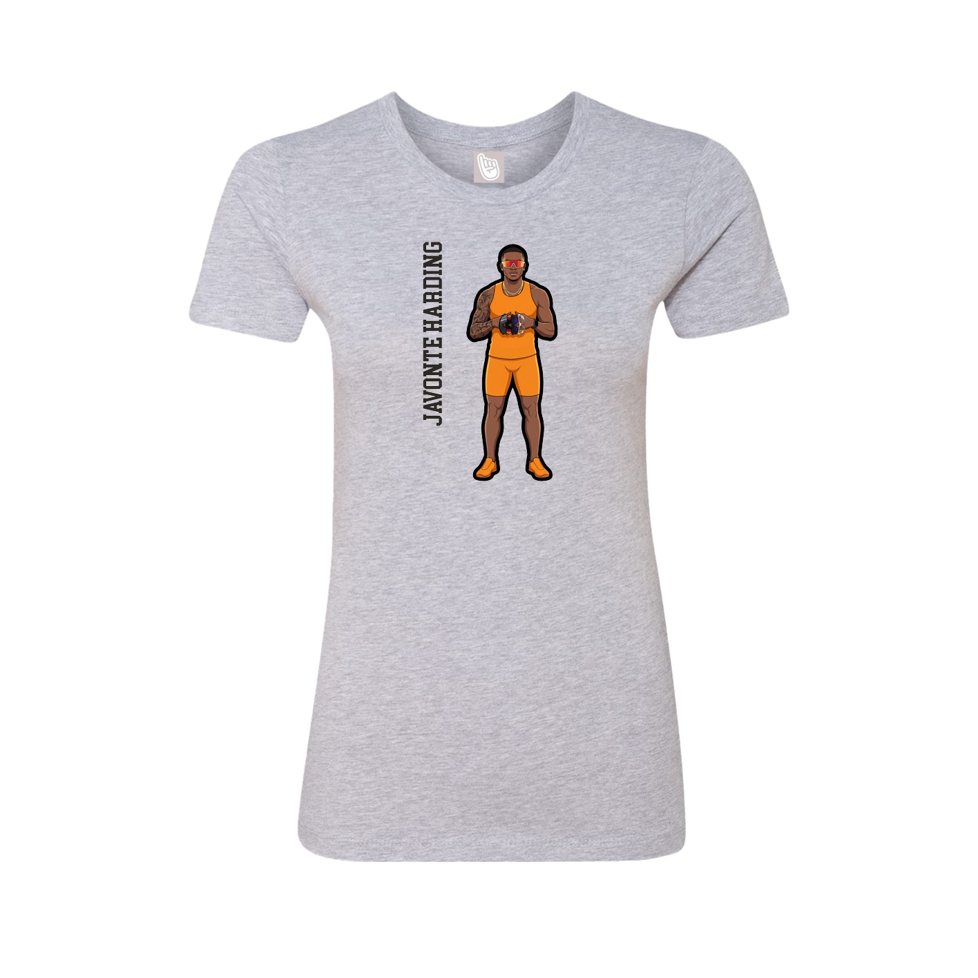 Womens Tee — Name Vertical in Grey