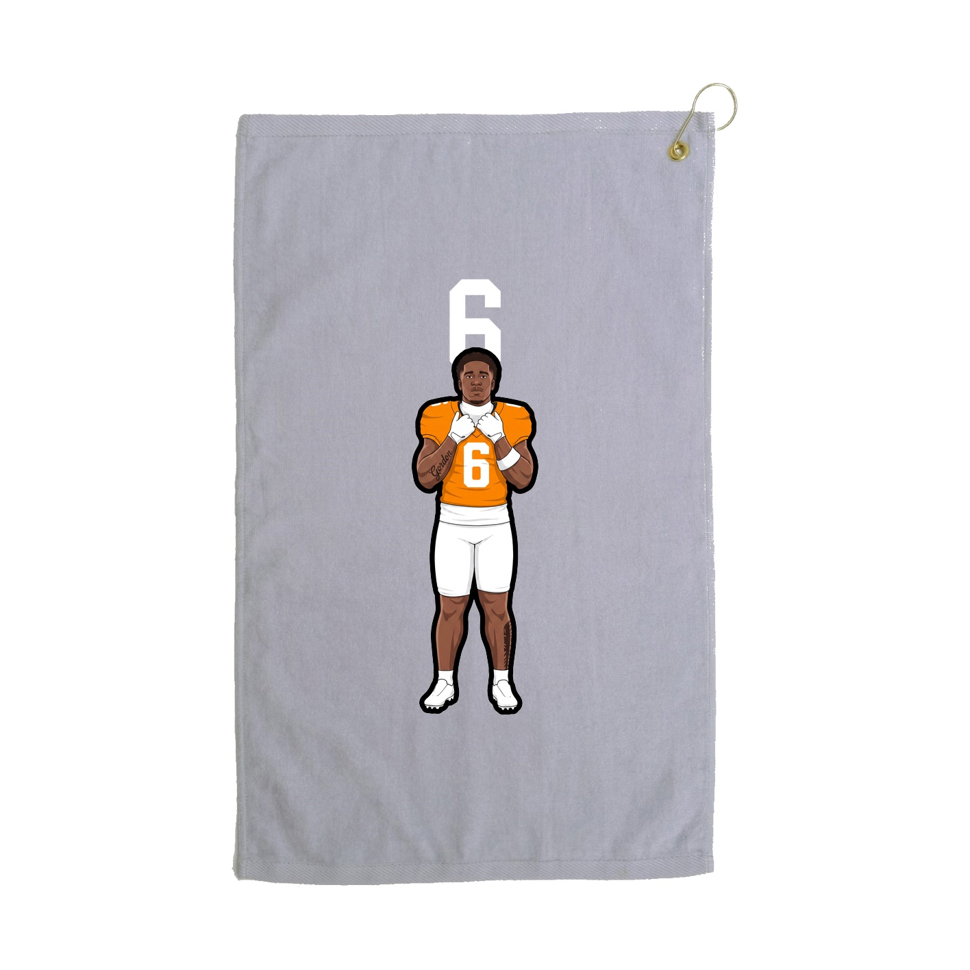 Golf Towel — Number Top in Grey