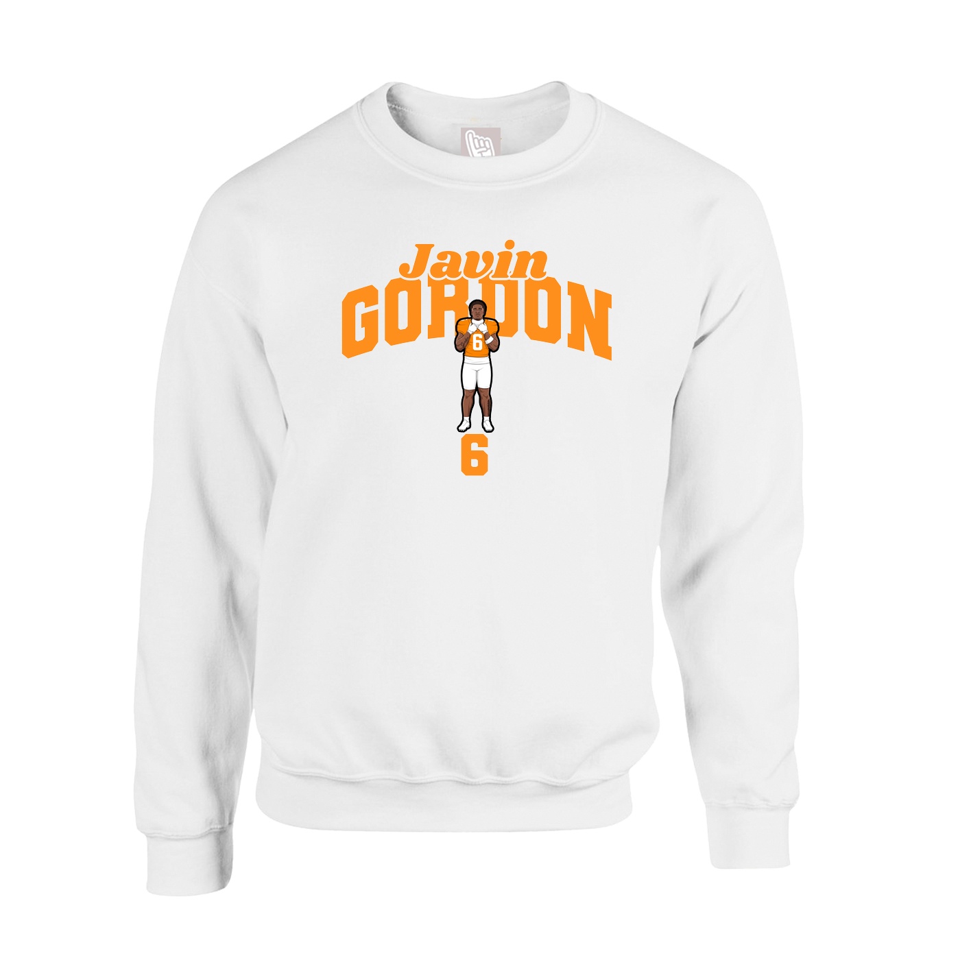 Fleece Crew — Signature Arch in White