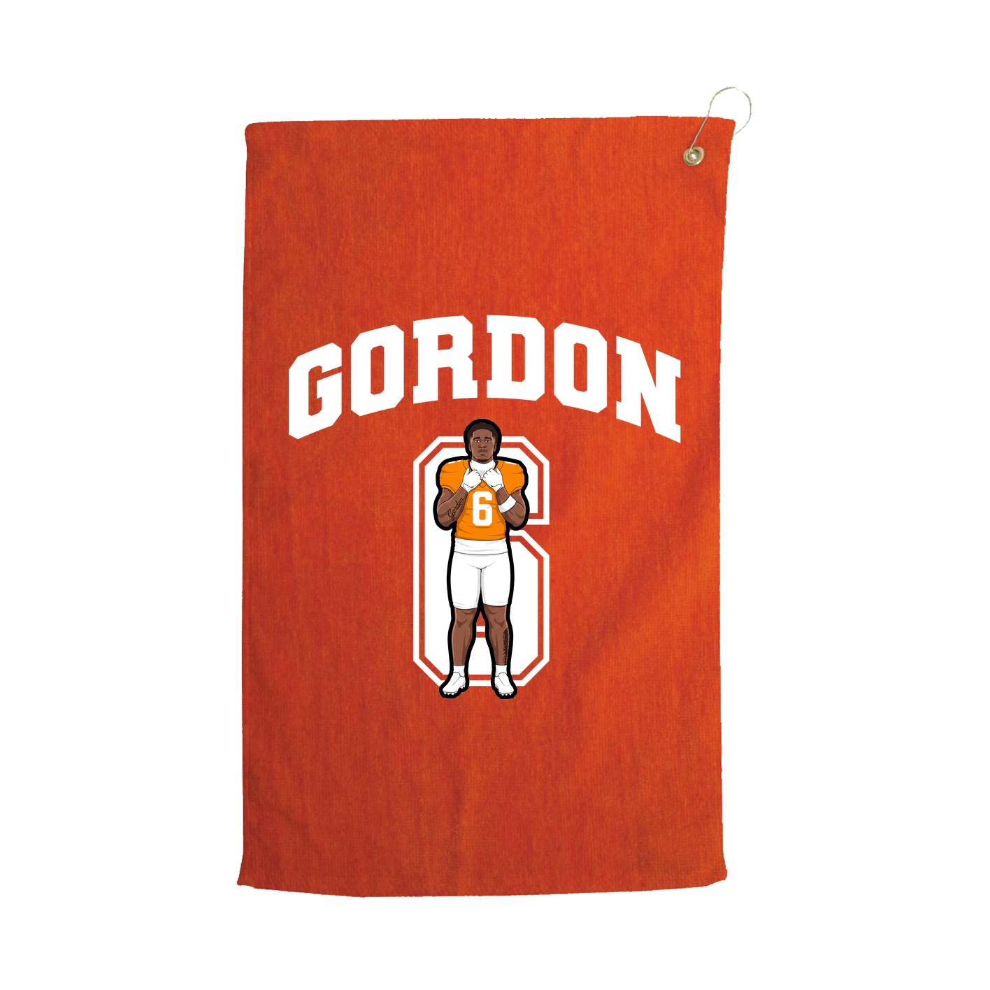 Golf Towel — Number in Orange