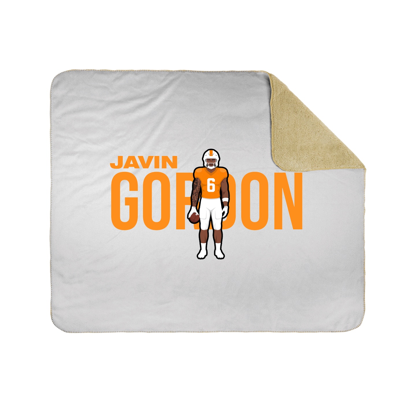 Throw Blanket — Player Name in White
