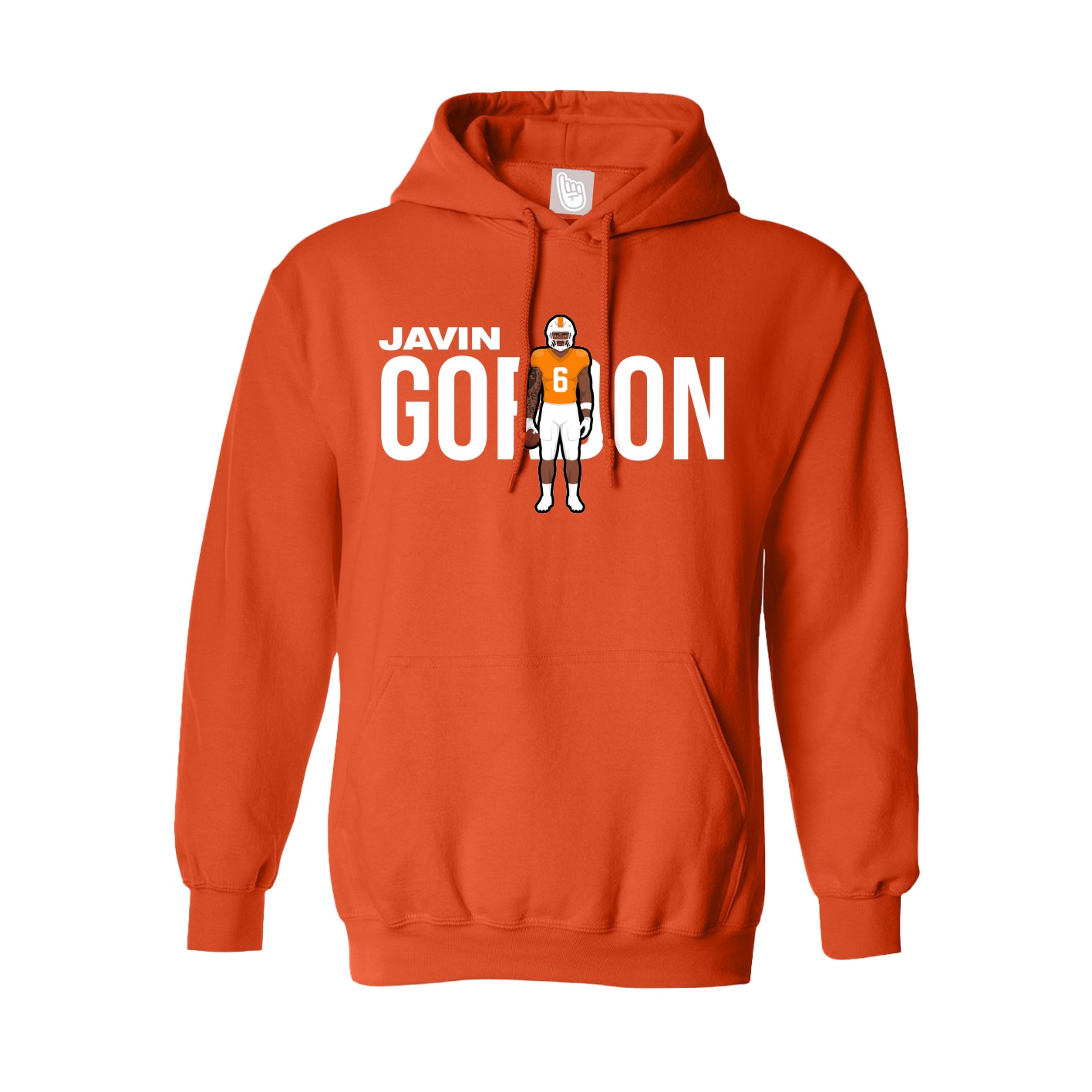 Youth Hoodie — Player Name in Orange