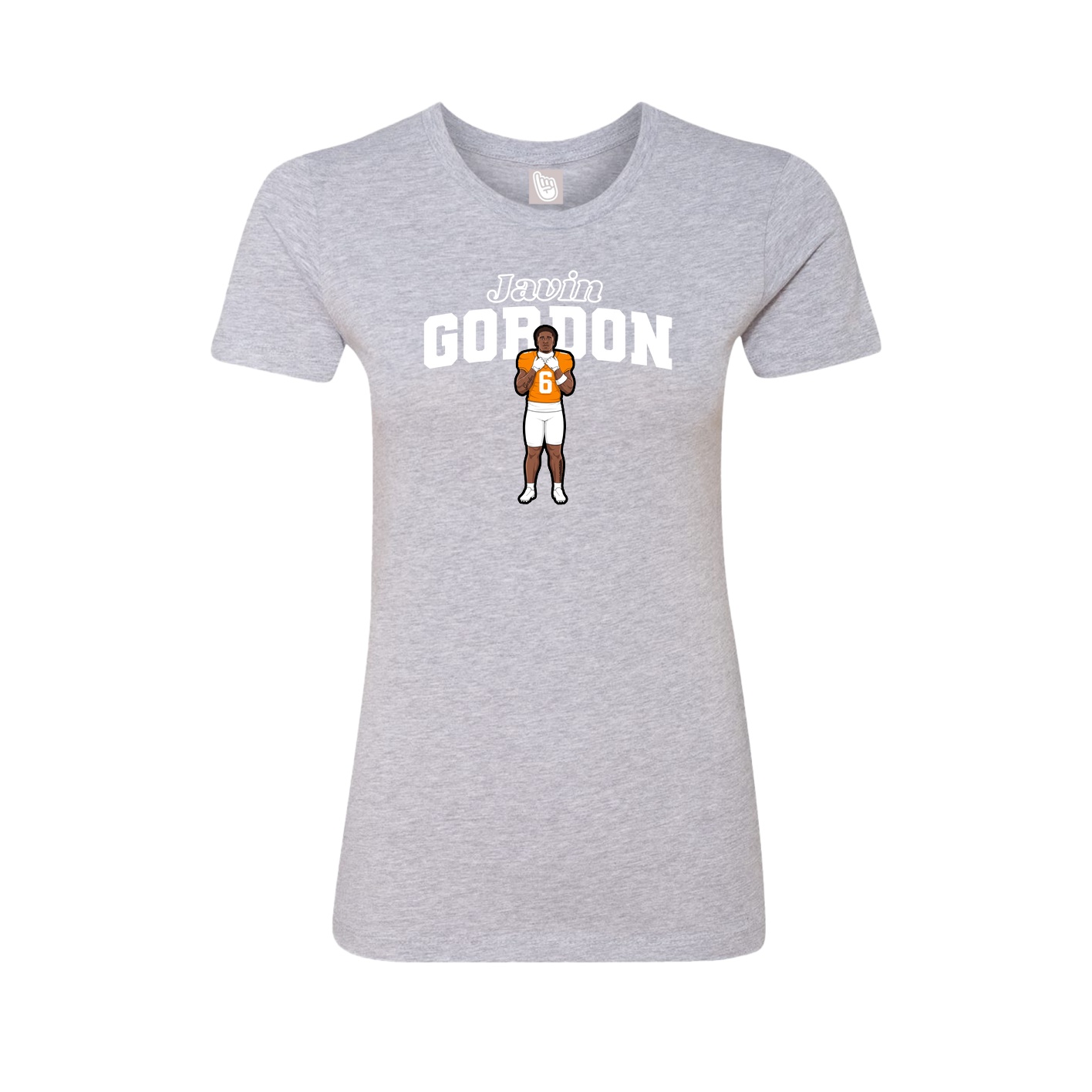 Fitted Women's Tee — Name Arch in Grey