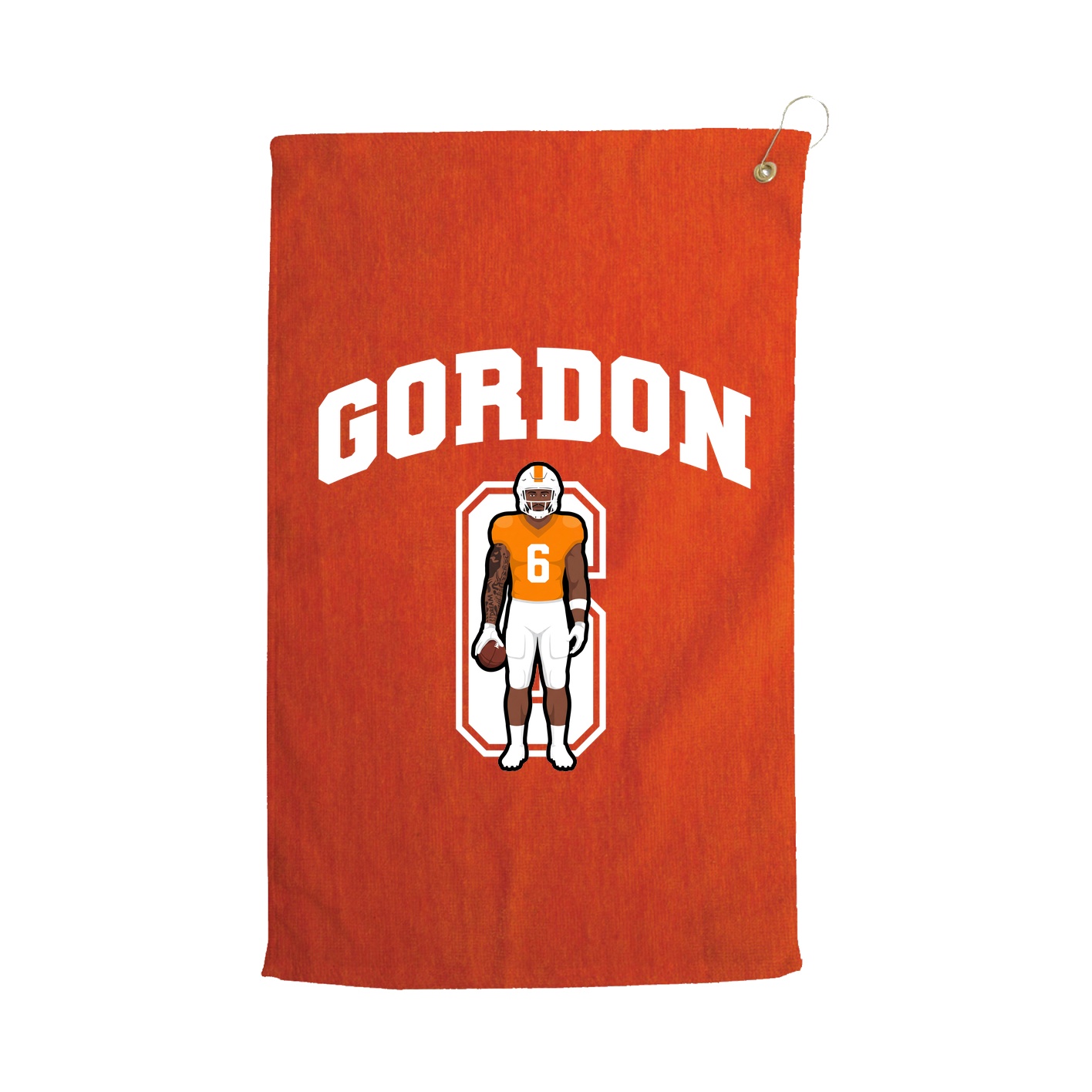 Golf Towel — Number in Orange