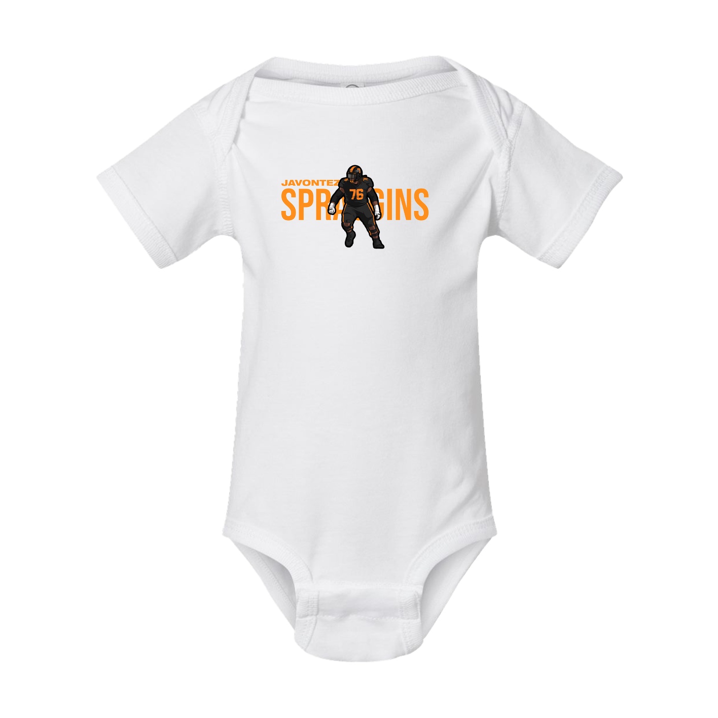 Baby Onesie — Player Name in White