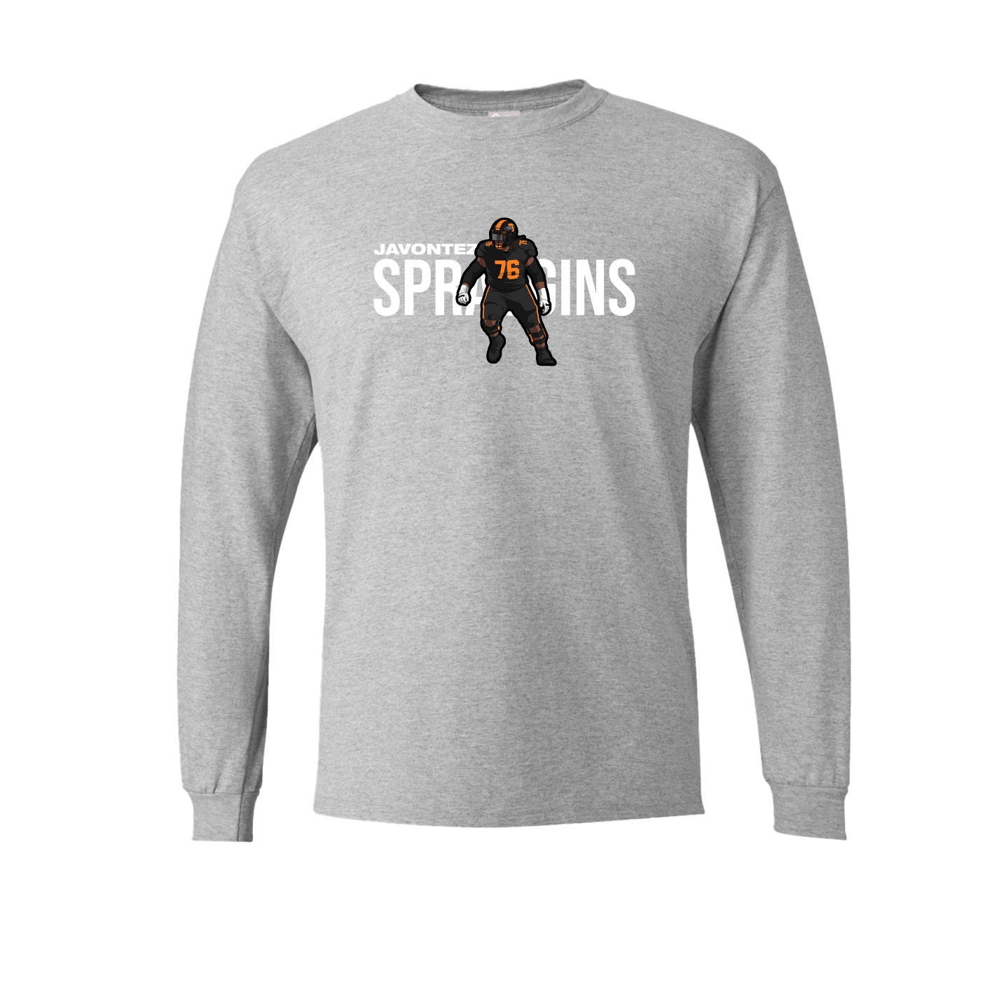 Long Sleeve Tee — Player Name in Grey