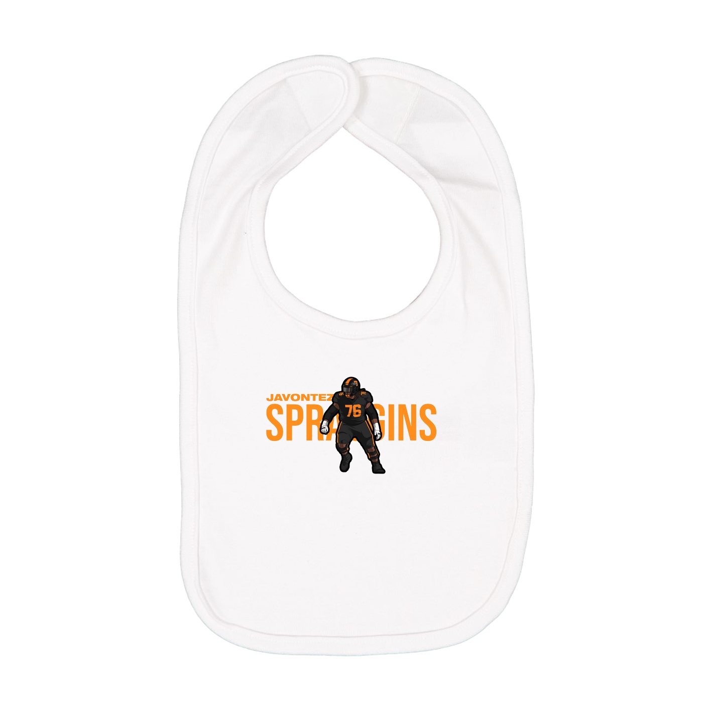 Infant Bib — Player Name in White