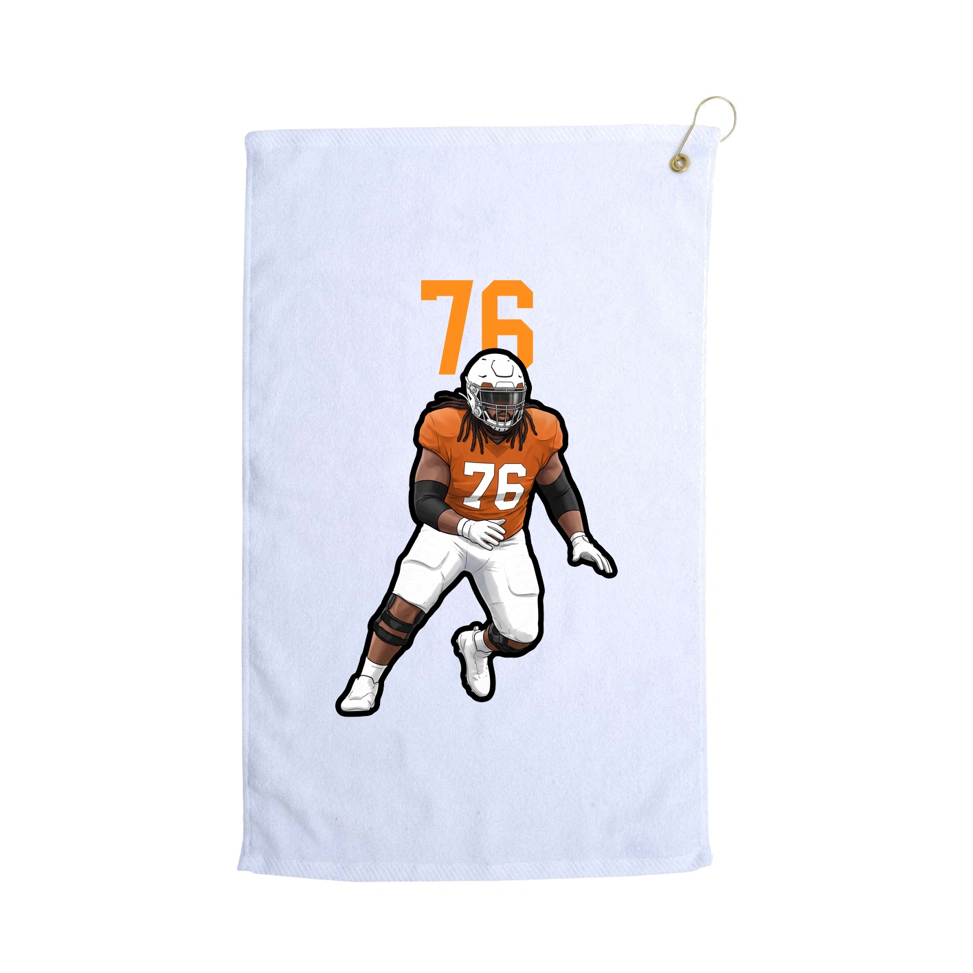 Golf Towel — Number Top in White