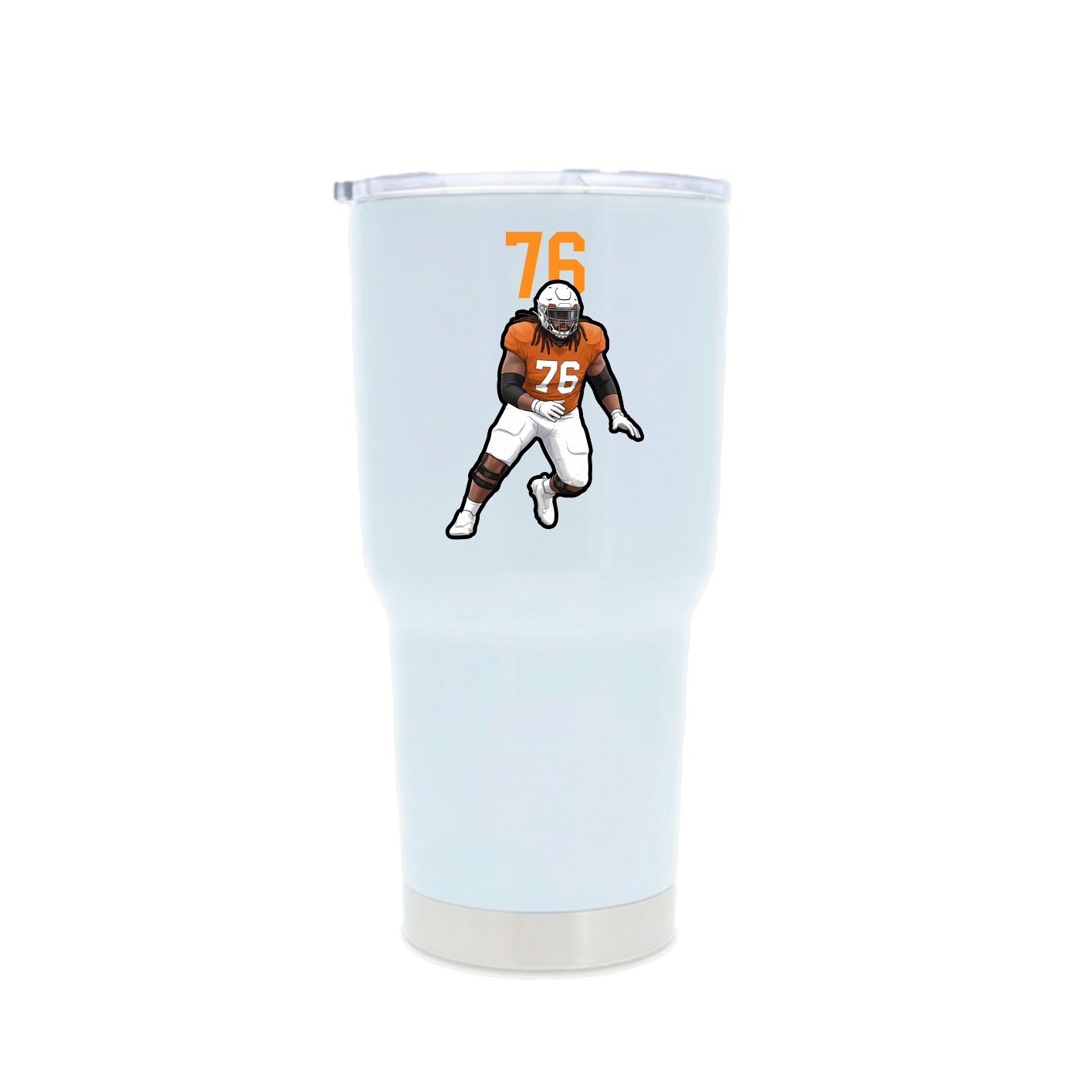 30oz Stainless Steel Tumbler — Number Top in White