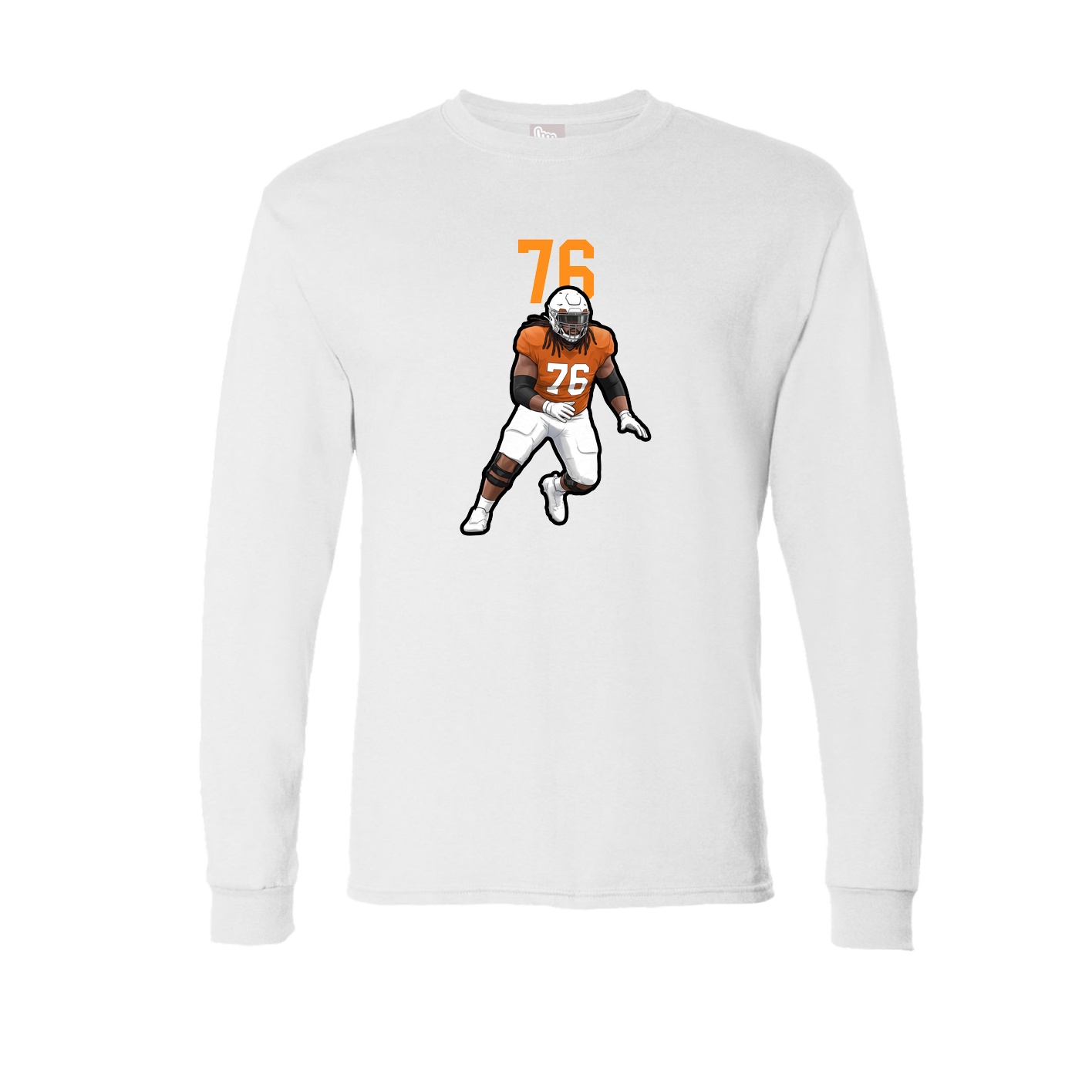 Long Sleeve Tee — Number Top in White