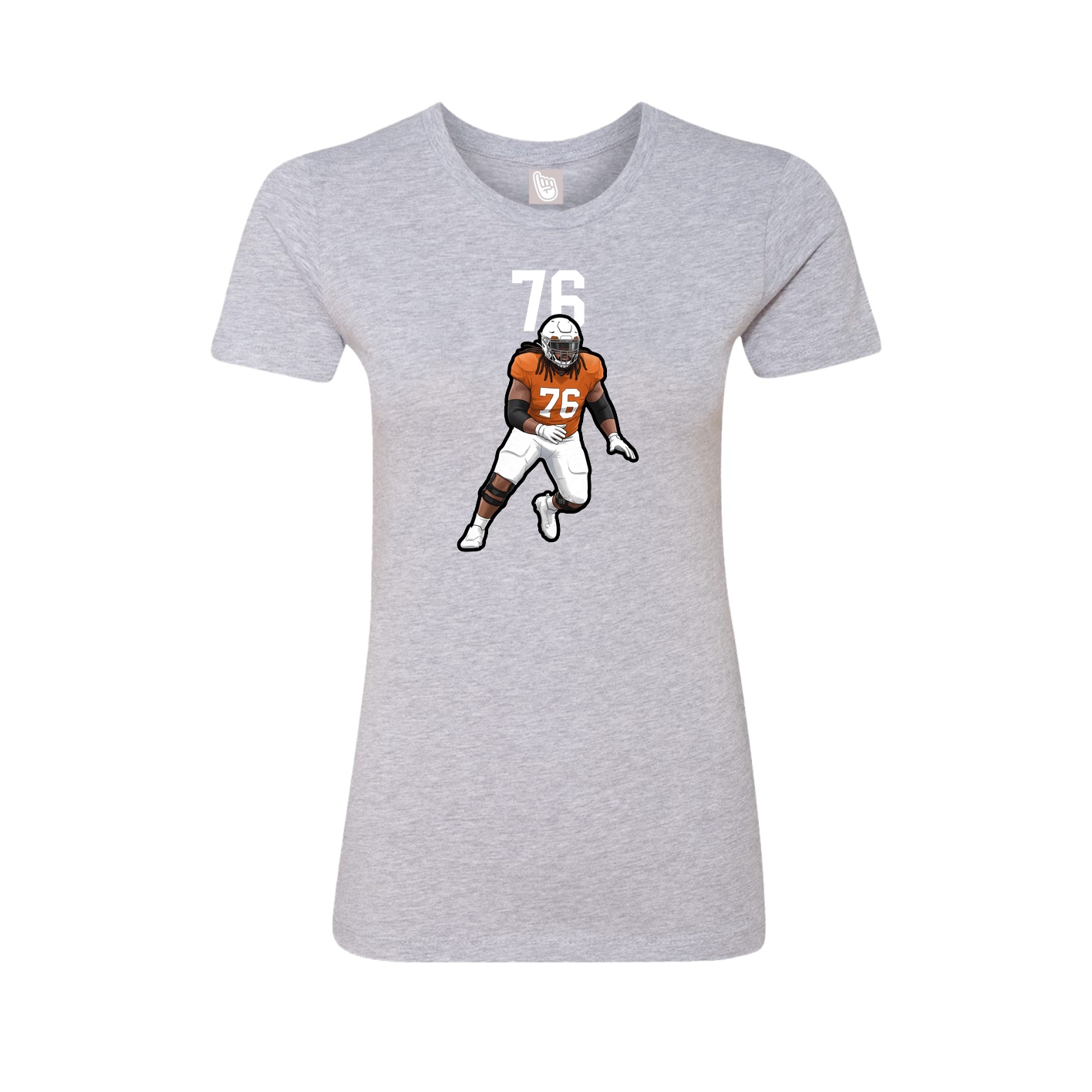 Fitted Women's Tee — Number Top in Grey