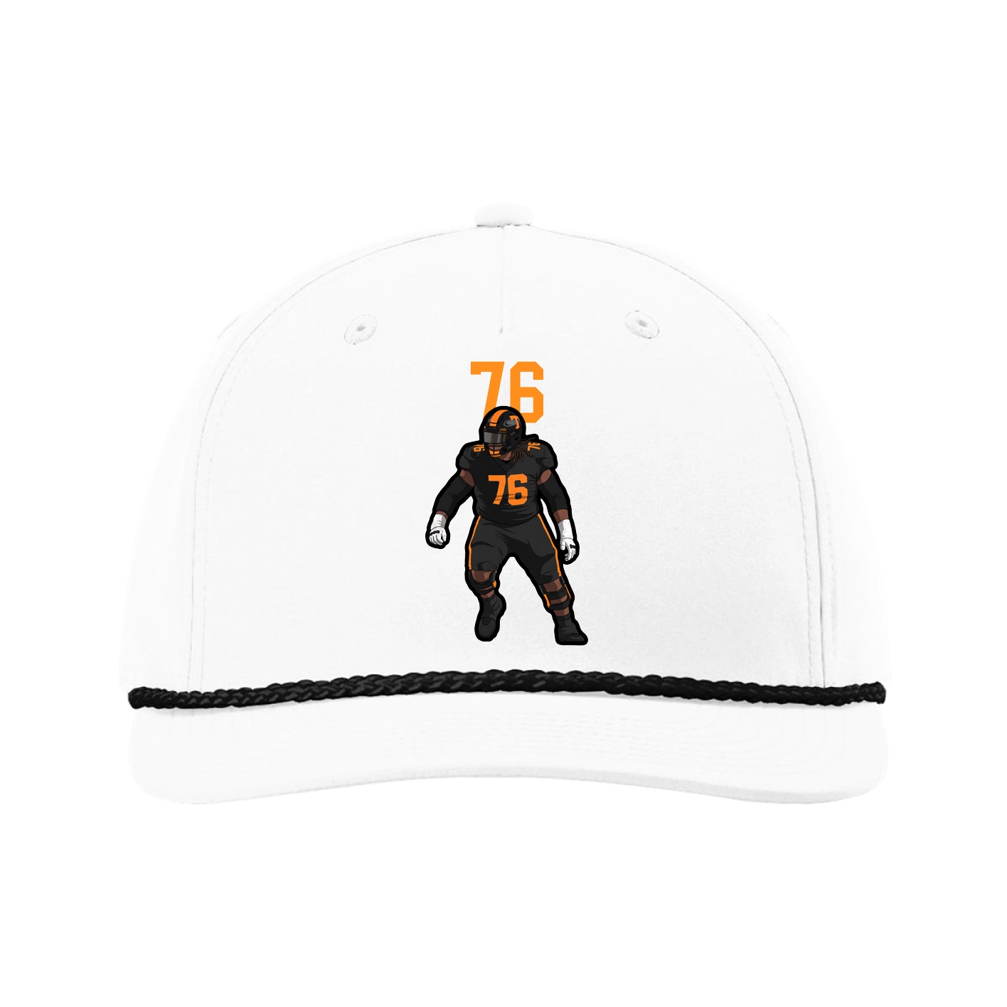 Five-Panel Classic Rope Cap — Number Top in White