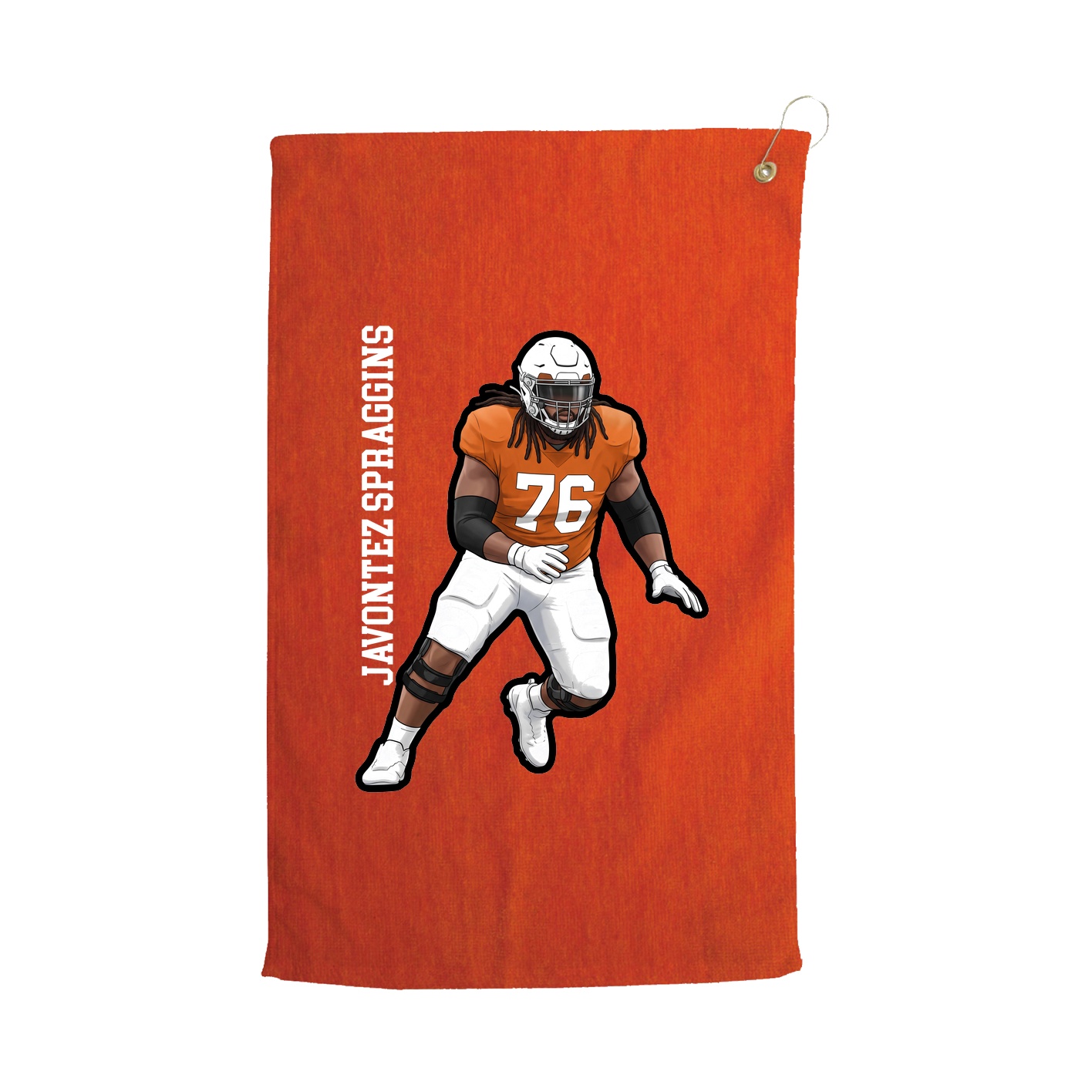 Golf Towel — Name Vertical in Orange
