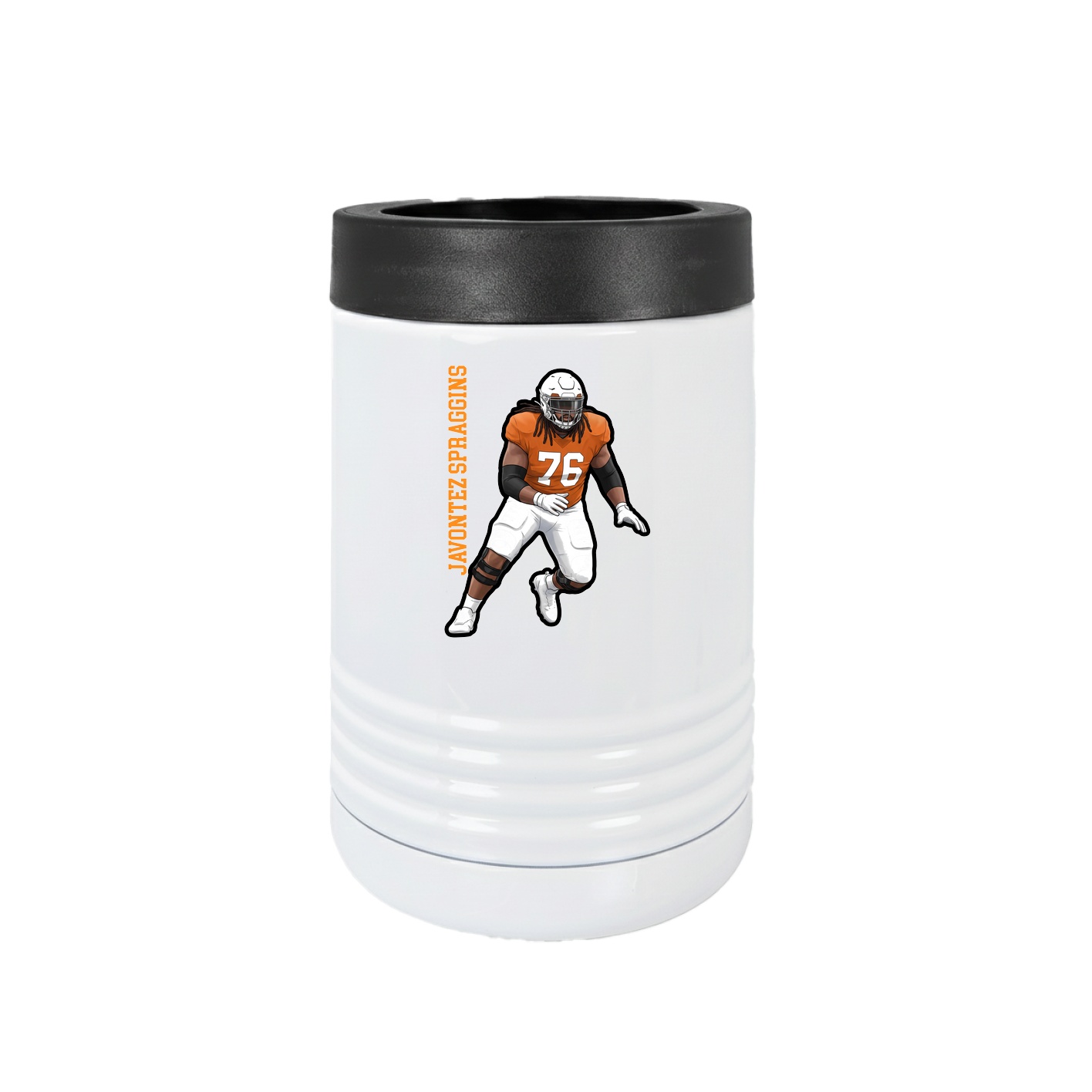 Beverage Holder — Name Vertical in White