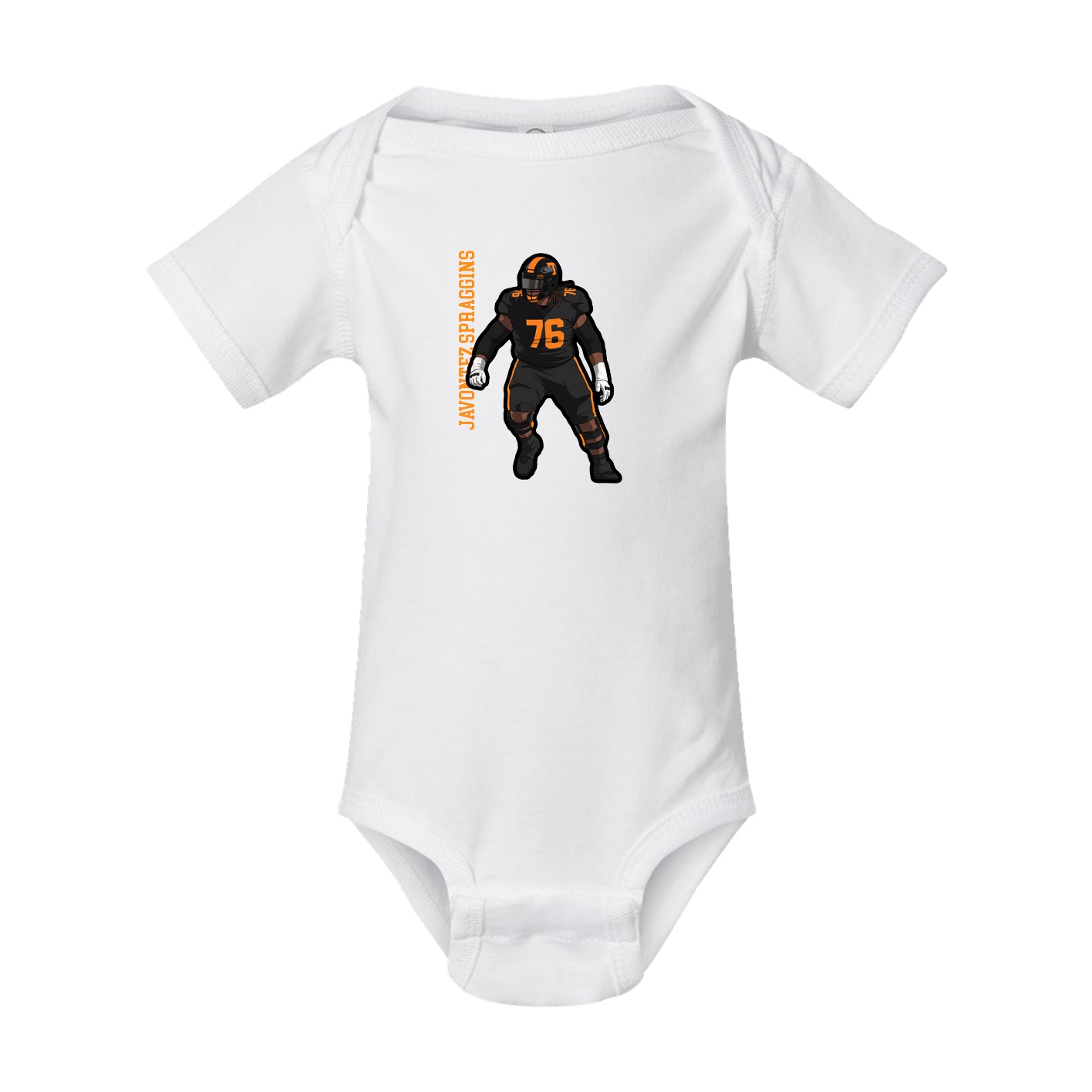 Baby Onesie — Name Vertical in White