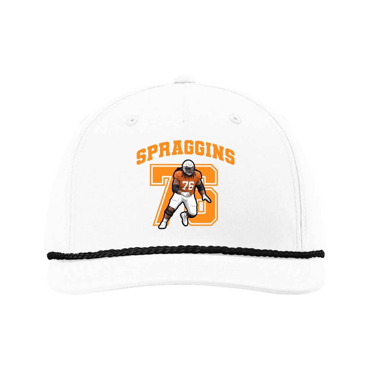 Five-Panel Classic Rope Cap — Number in White