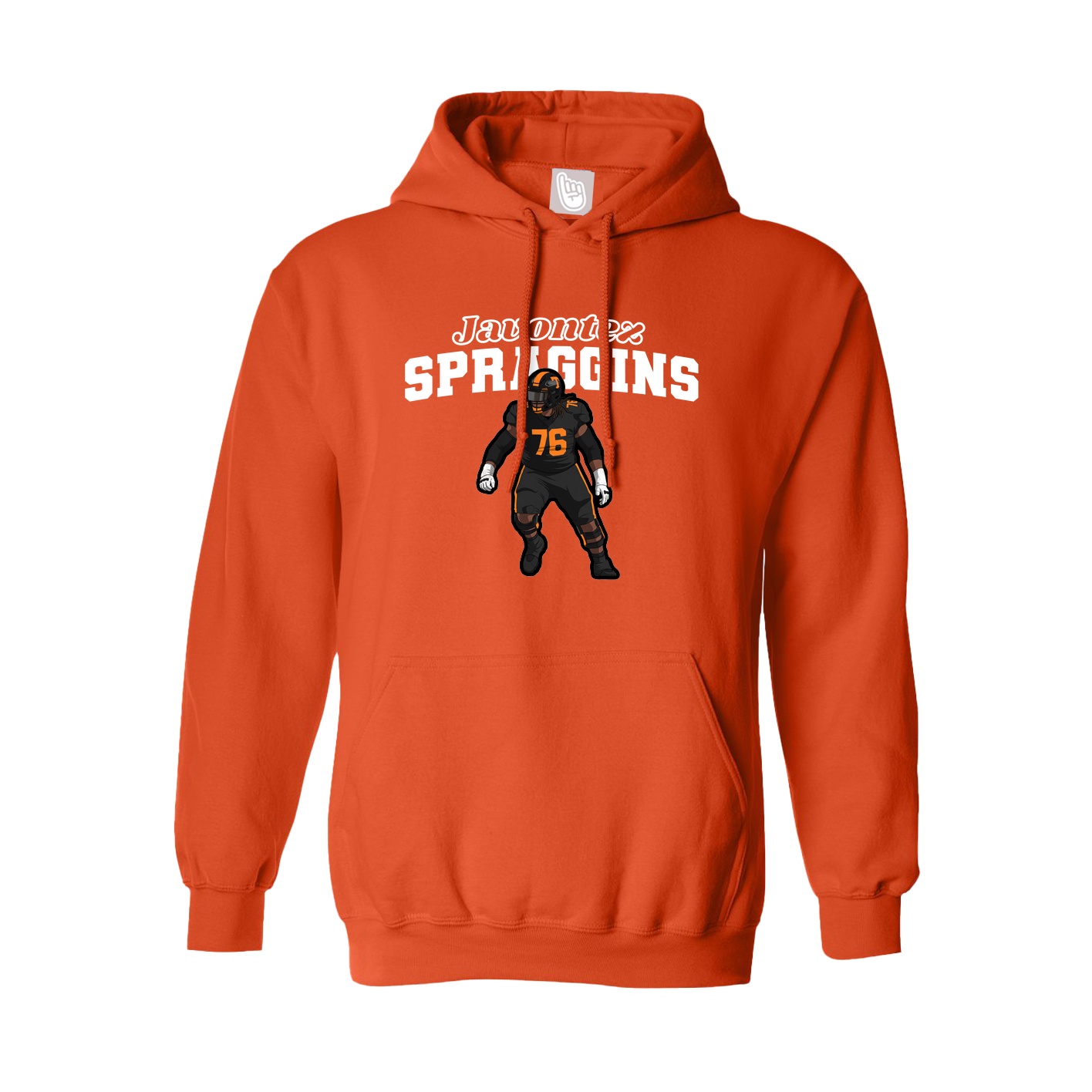 Youth Hoodie — Name Arch in Orange
