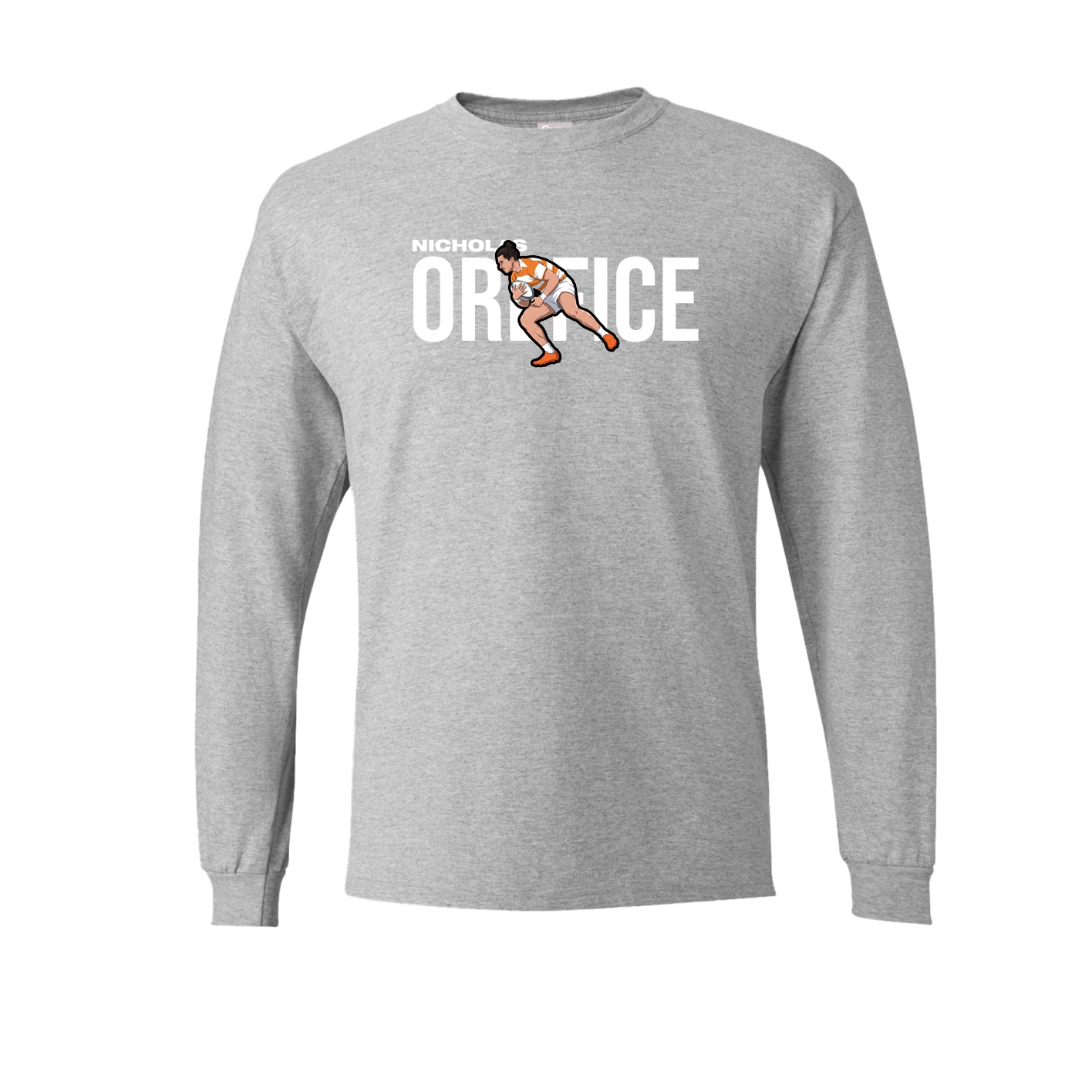 Long Sleeve Tee — Player Name in Grey