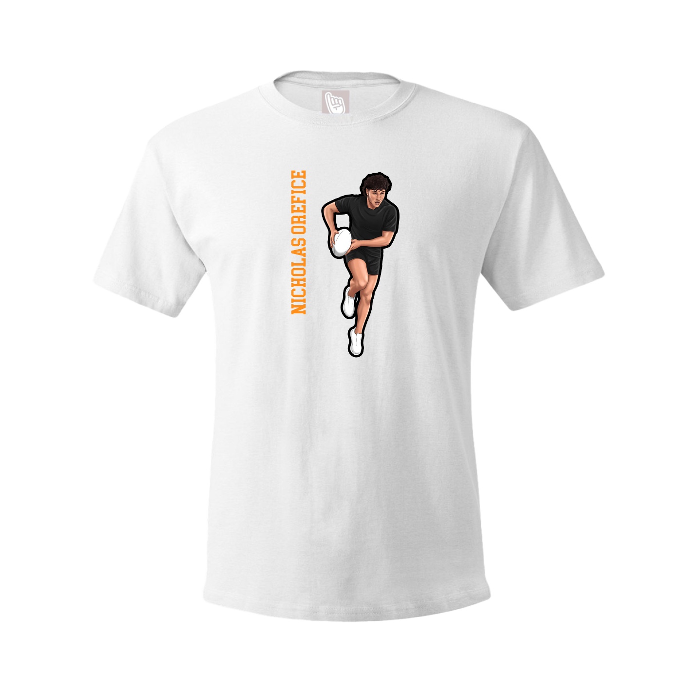 Tee — Name Vertical in White
