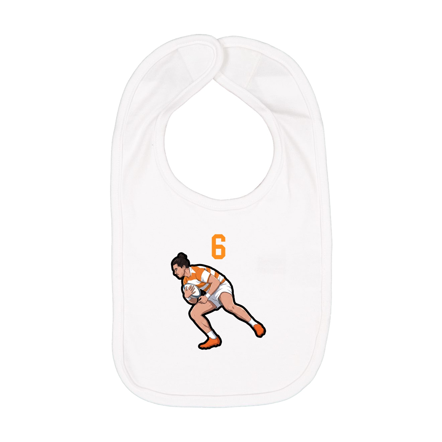 Infant Bib — Number Top in White