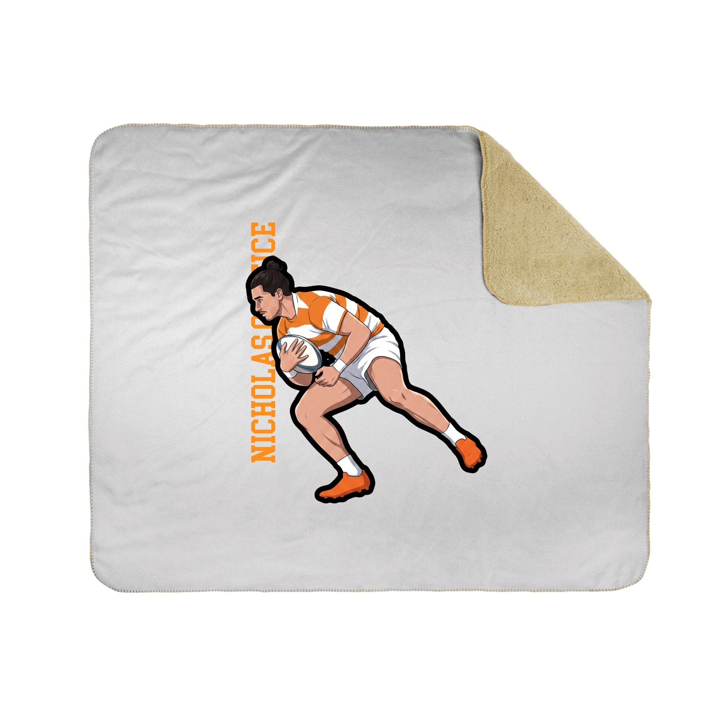 Throw Blanket — Name Vertical in White
