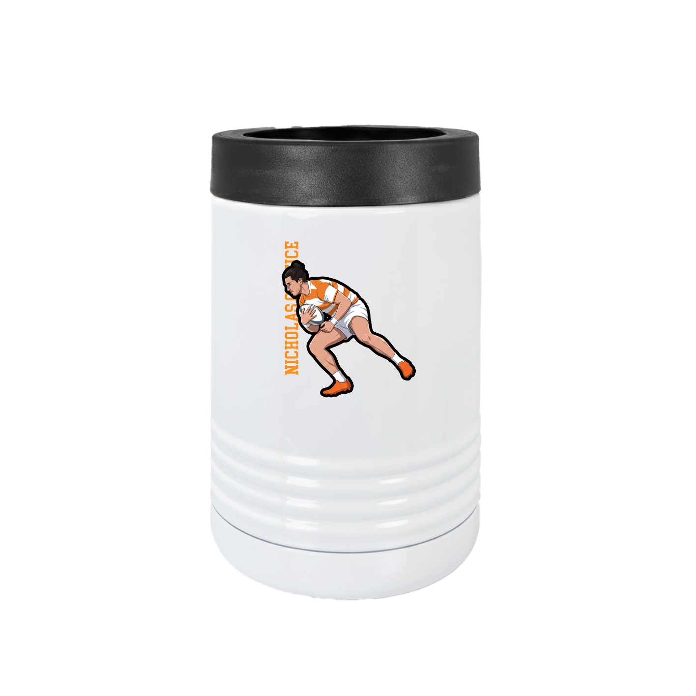 Beverage Holder — Name Vertical in White