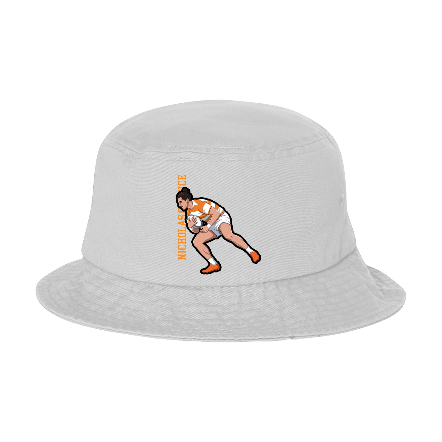 Bucket Cap — Name Vertical in White