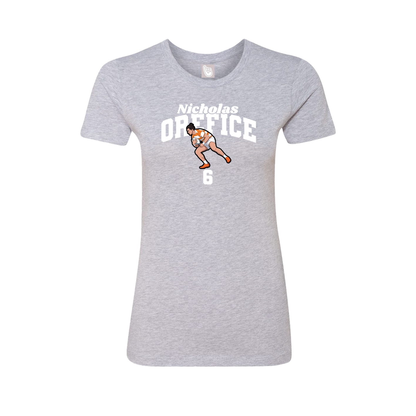 Fitted Women's Tee — Signature Arch in Grey