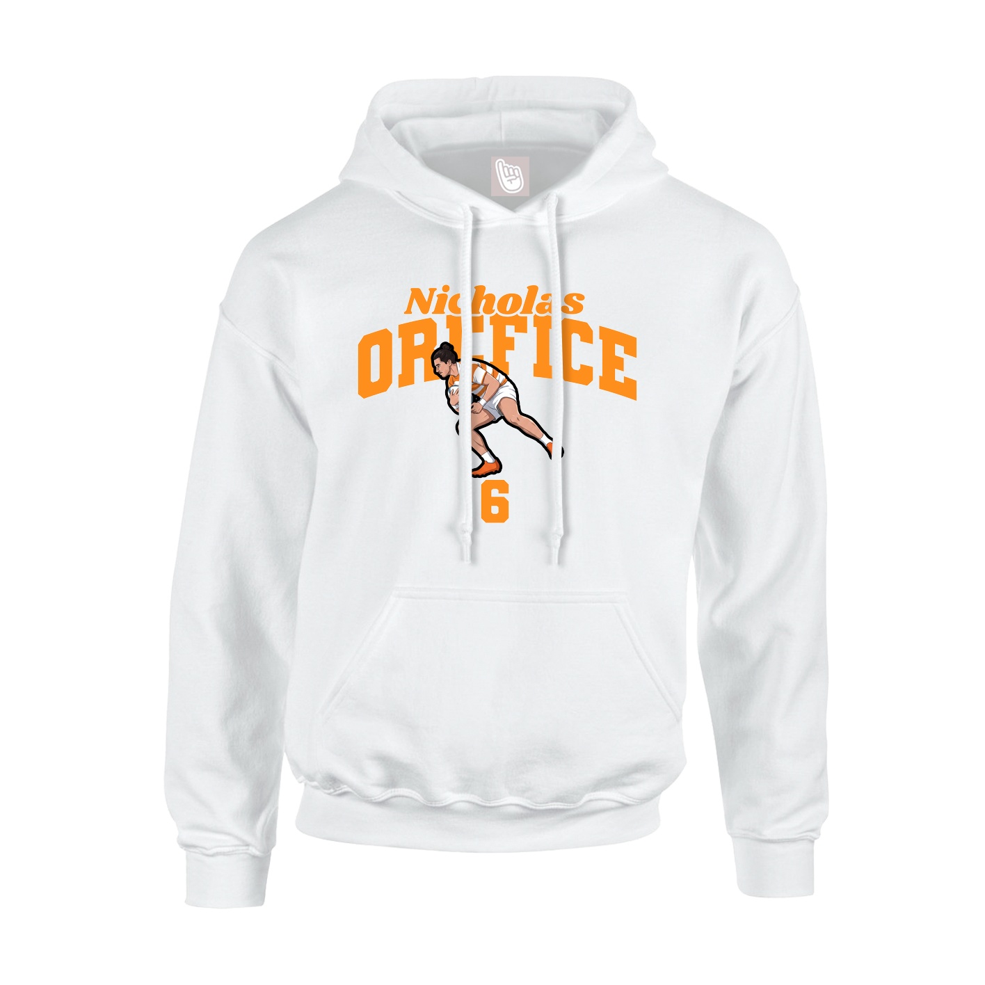 Hoodie — Signature Arch in White