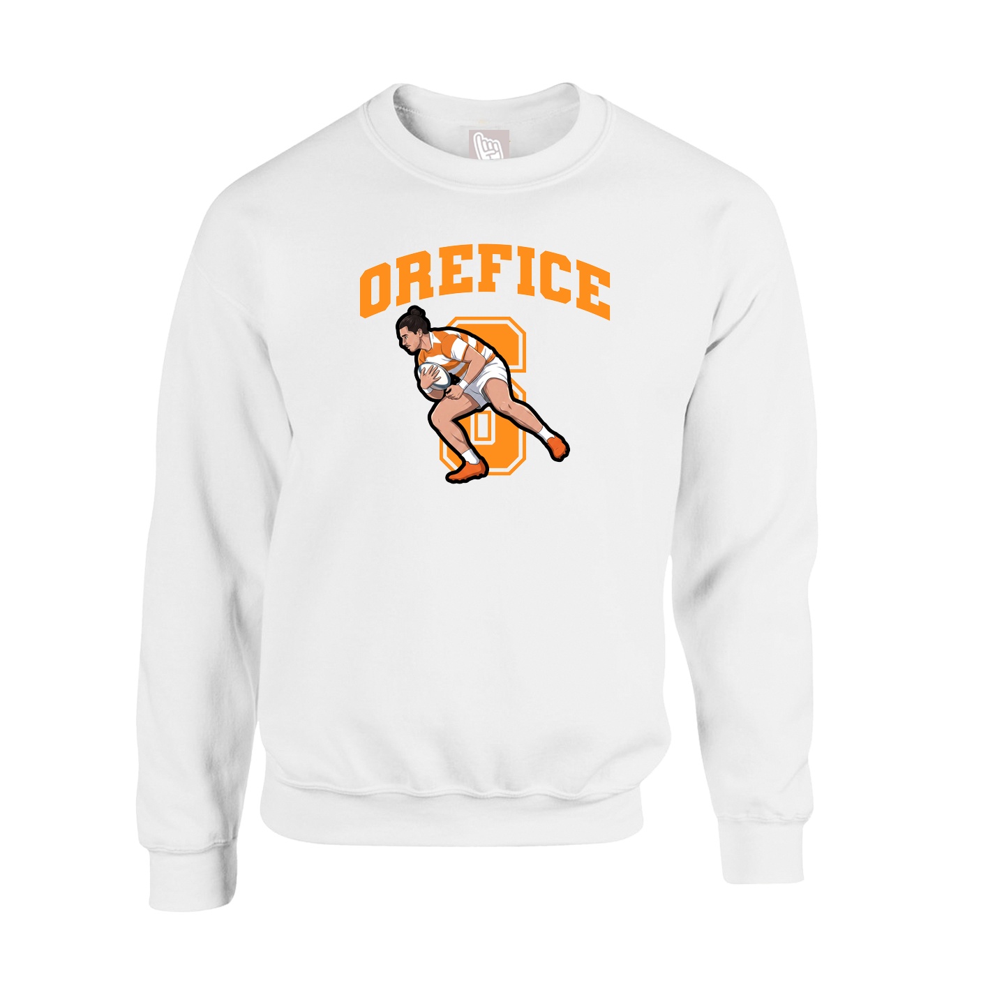 Fleece Crew — Number in White