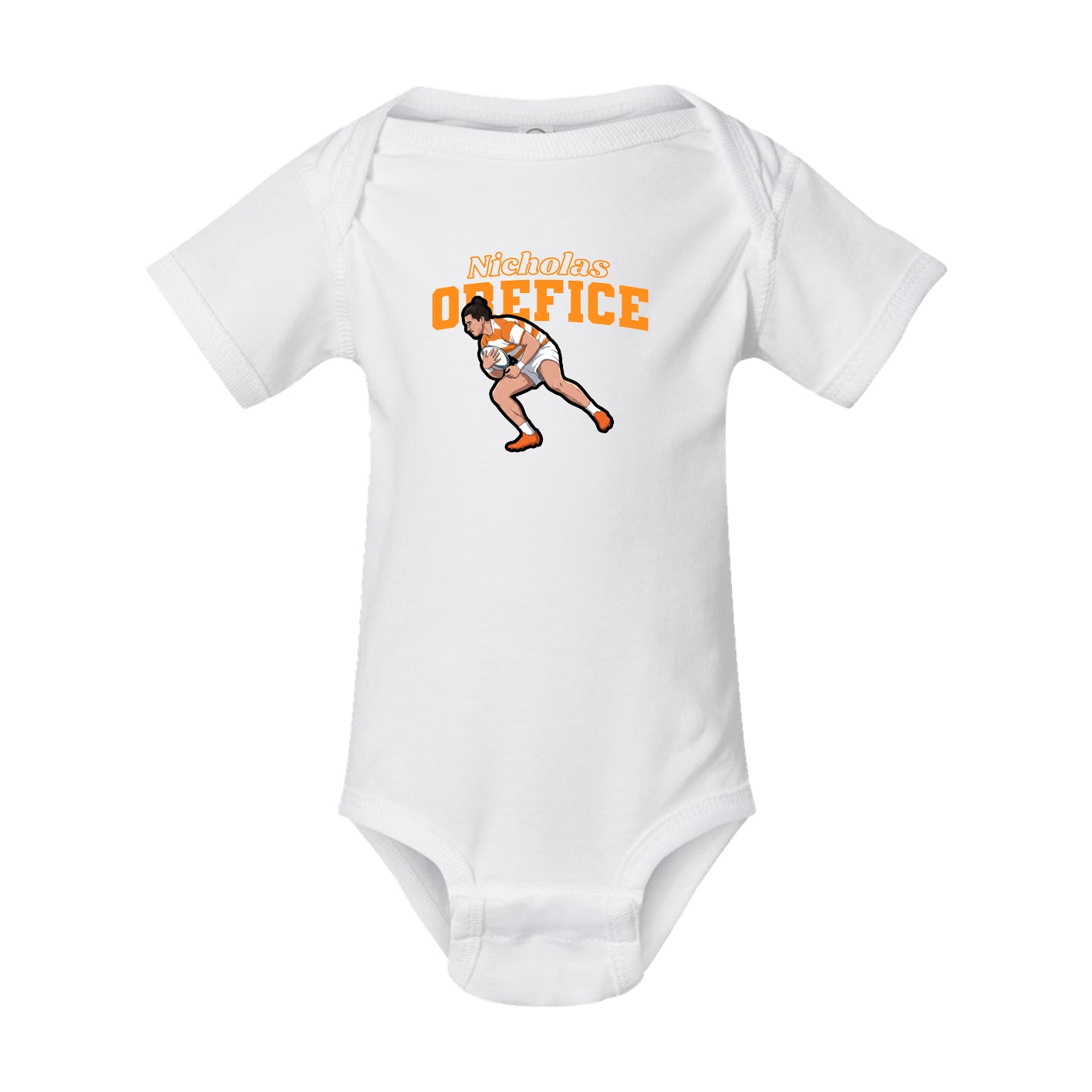 Baby Onesie — Name Arch in White