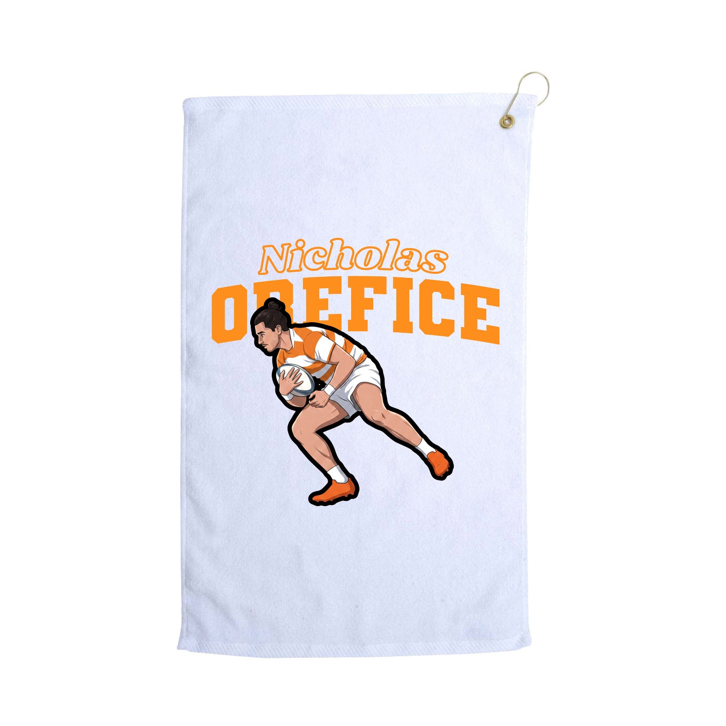 Golf Towel — Name Arch in White