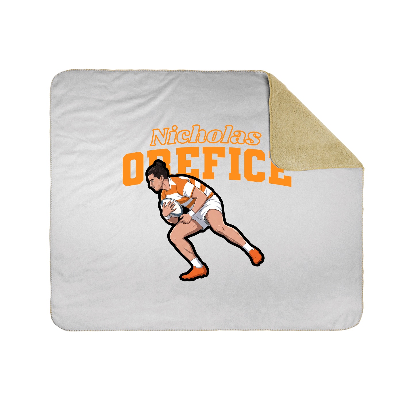 Throw Blanket — Name Arch in White