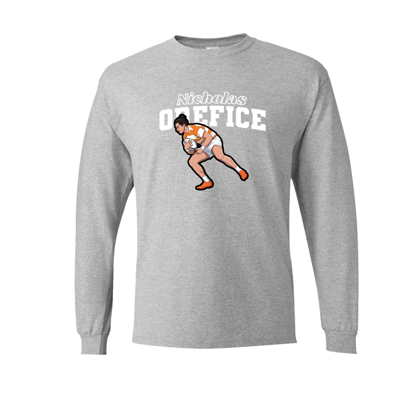Long Sleeve Tee — Name Arch in Grey
