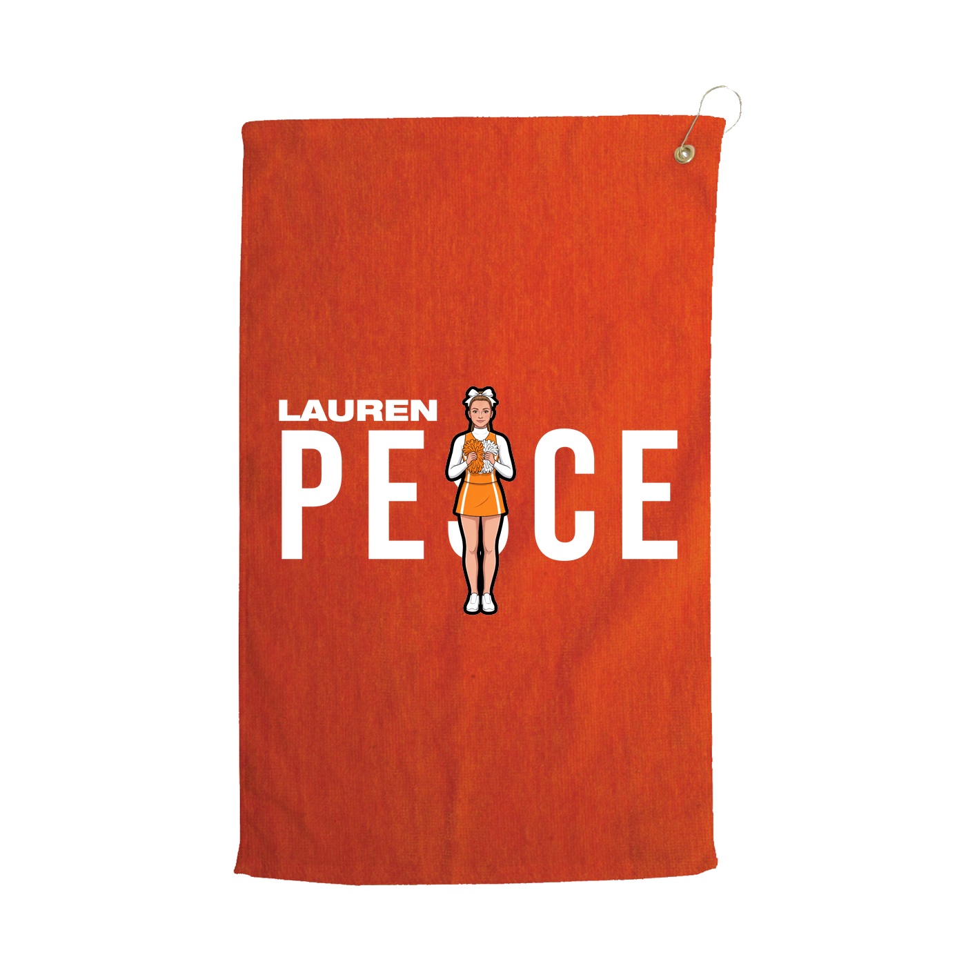 Golf Towel — Player Name in Orange