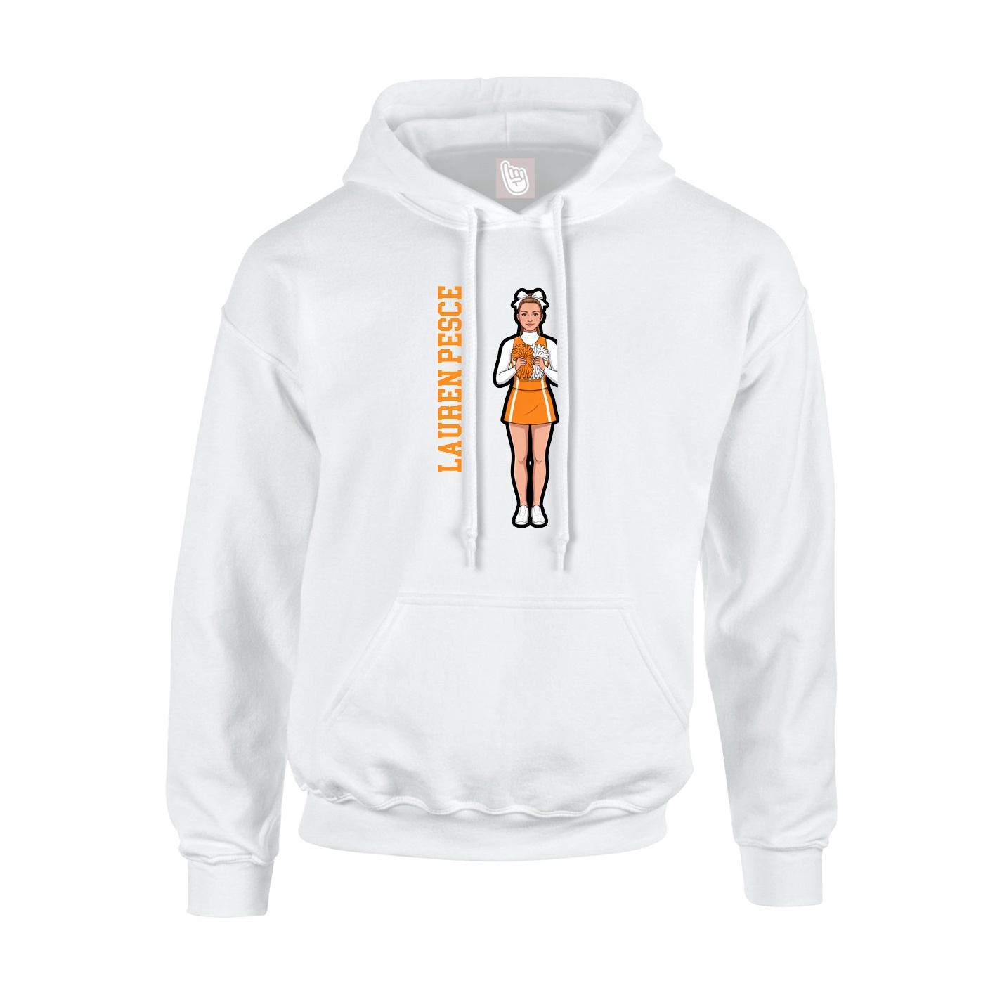 Hoodie — Name Vertical in White