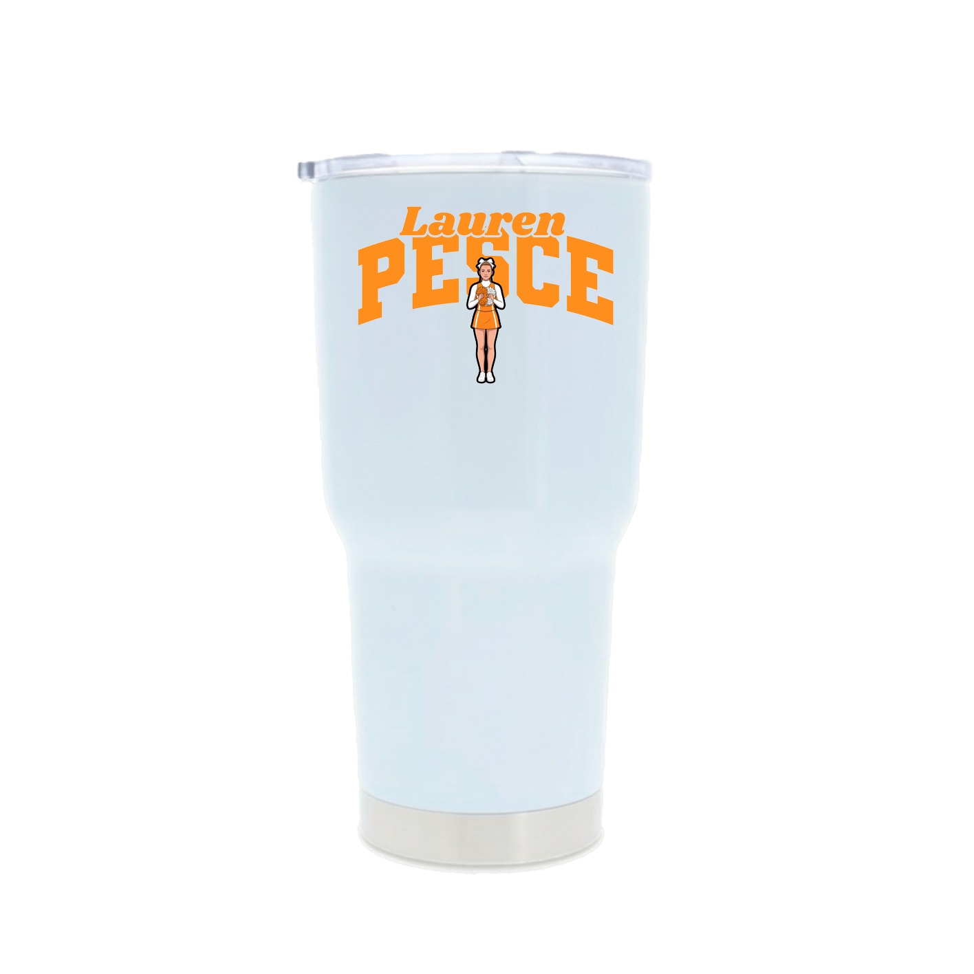 30oz Stainless Steel Tumbler — Signature Arch in White