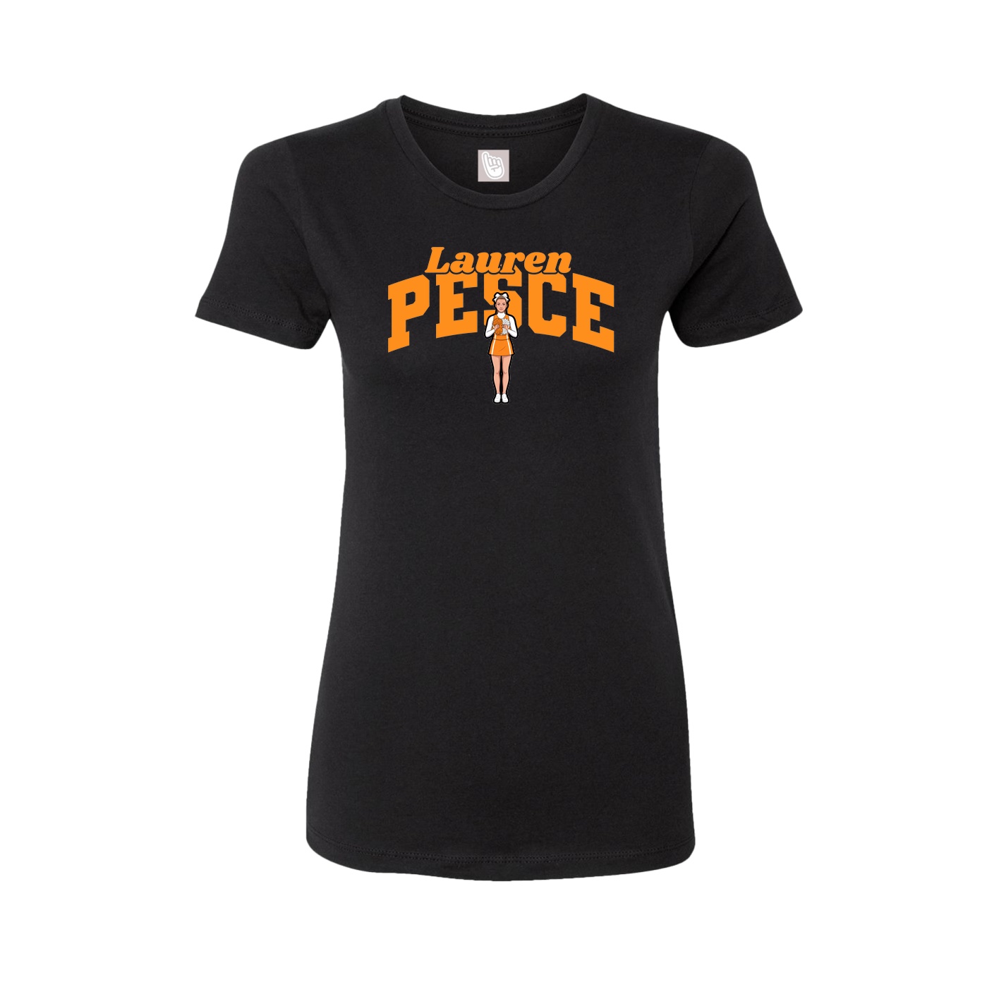 Fitted Women's Tee — Signature Arch in Black