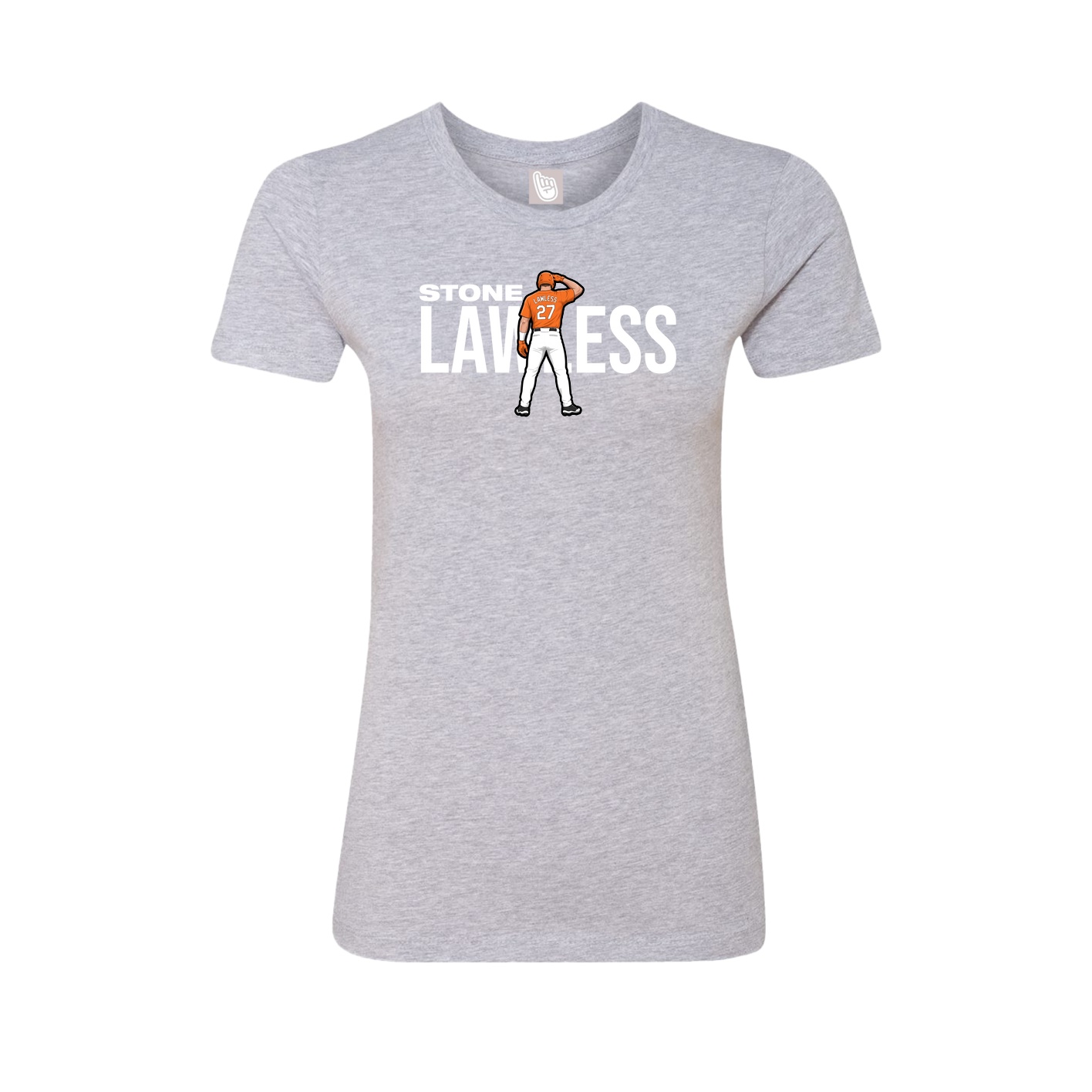 Fitted Women's Tee — Player Name in Grey