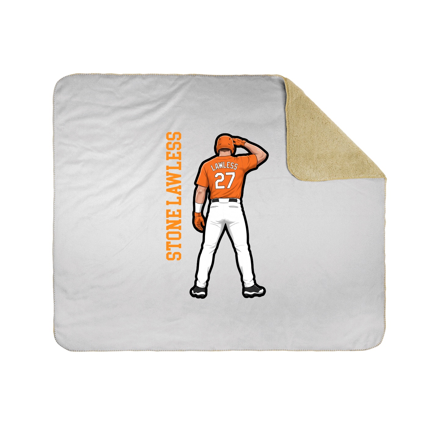 Throw Blanket — Name Vertical in White