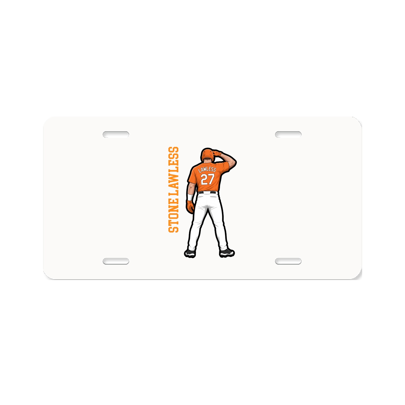 License Plate — Name Vertical in Classic