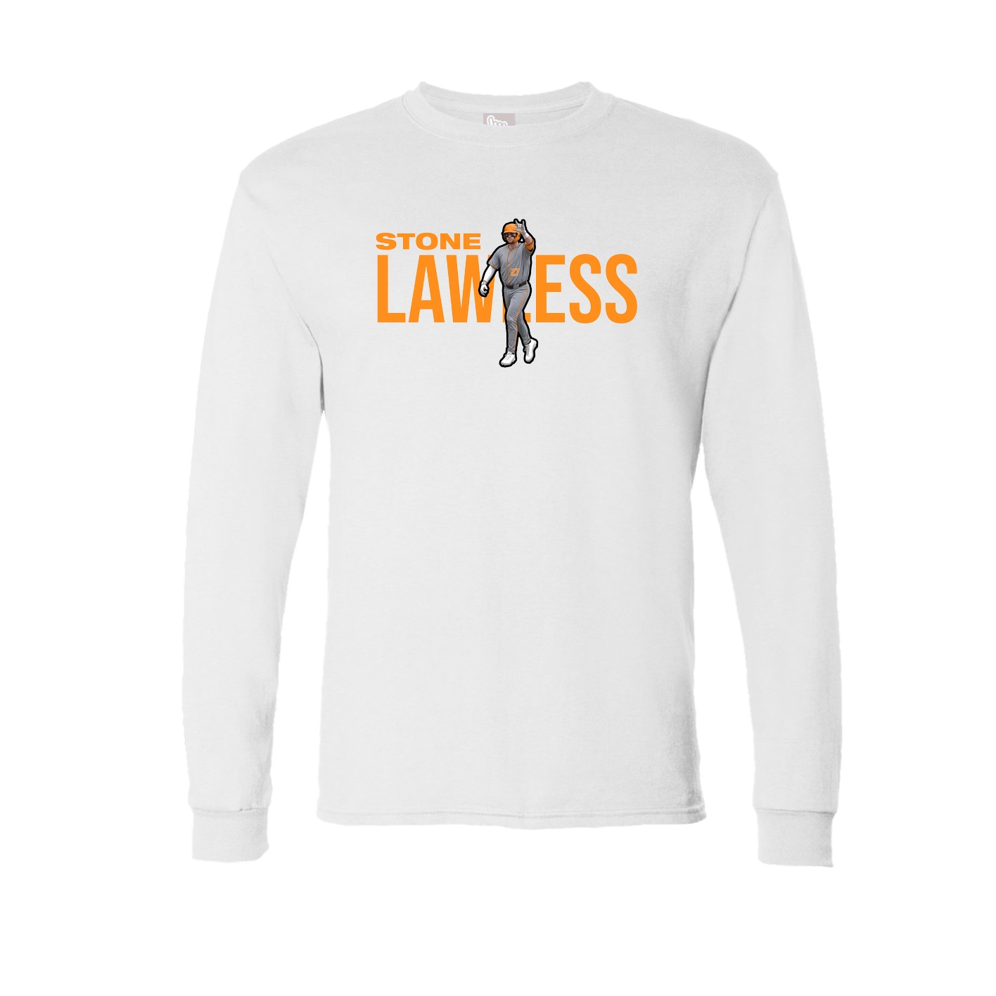 Long Sleeve Tee — Player Name in White